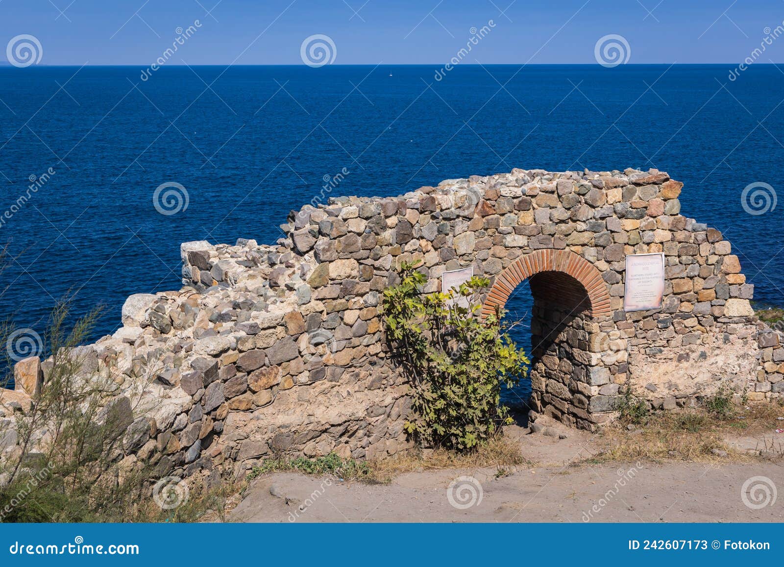 ancient city gate in sozopol, bulgaria