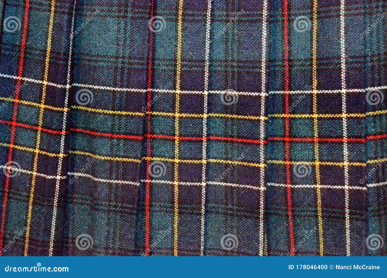 Vintage Scottish Tartan Patterned Wool Kilt Worn by Clans Stock Photo