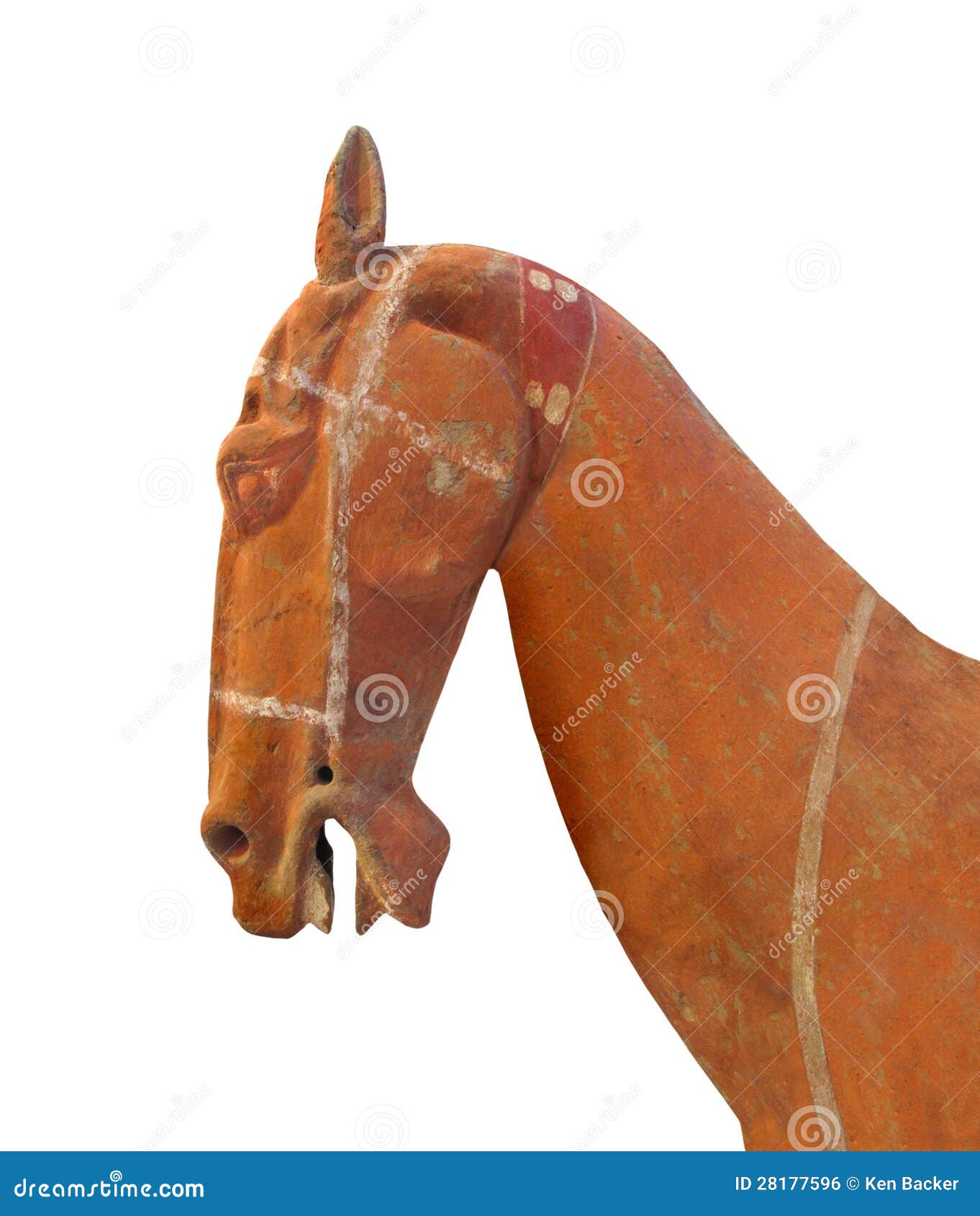 Ancient Clay Horse Head Isolated. Stock Photo Image of artifact