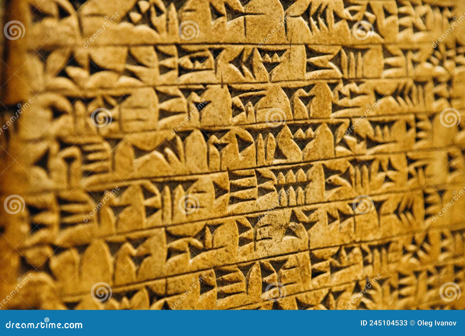 An Ancient Clay Tablet with Sumerian Inscriptions Stock Image Image