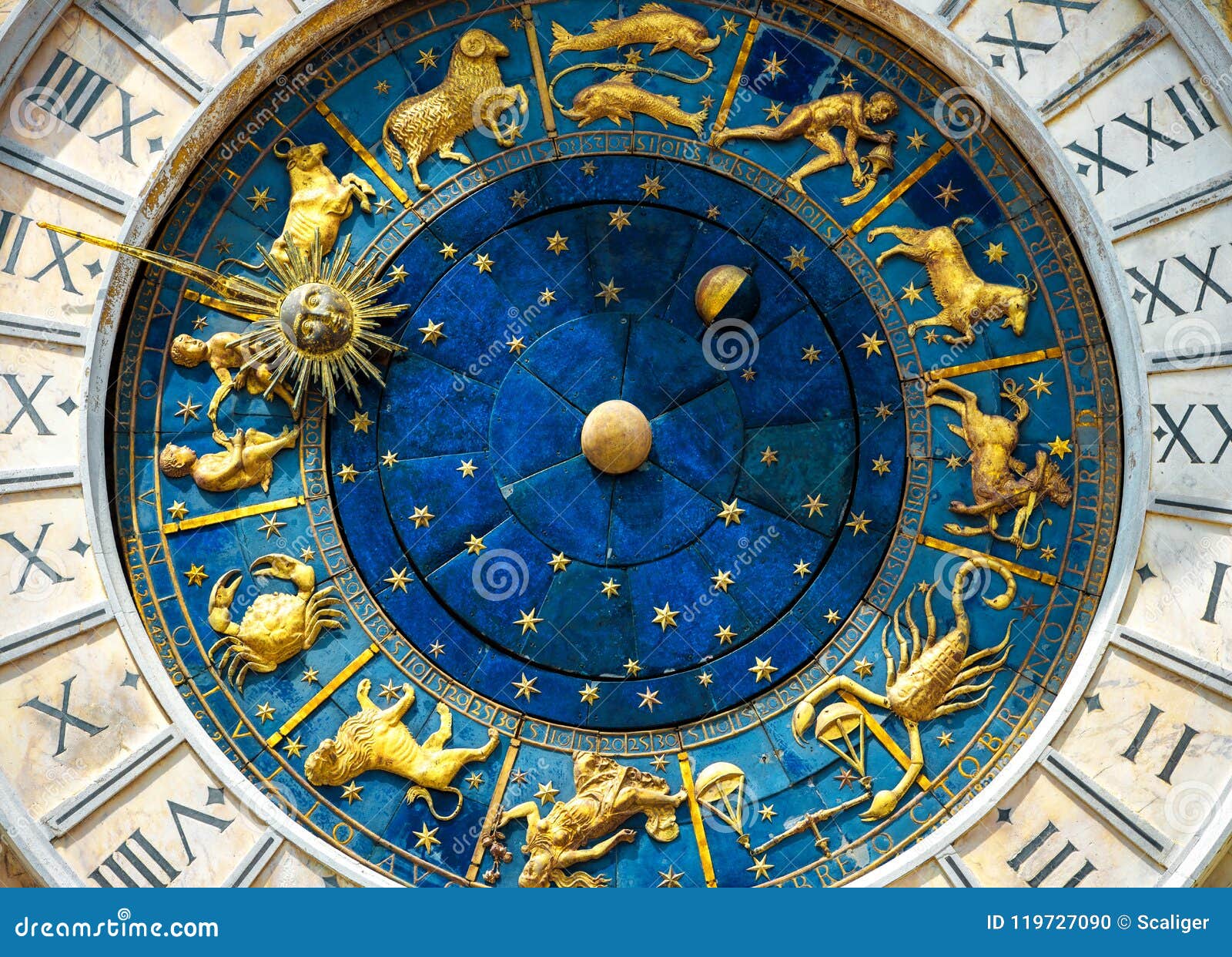 Ancient Clock Face On Wall Background Stock Photography | CartoonDealer