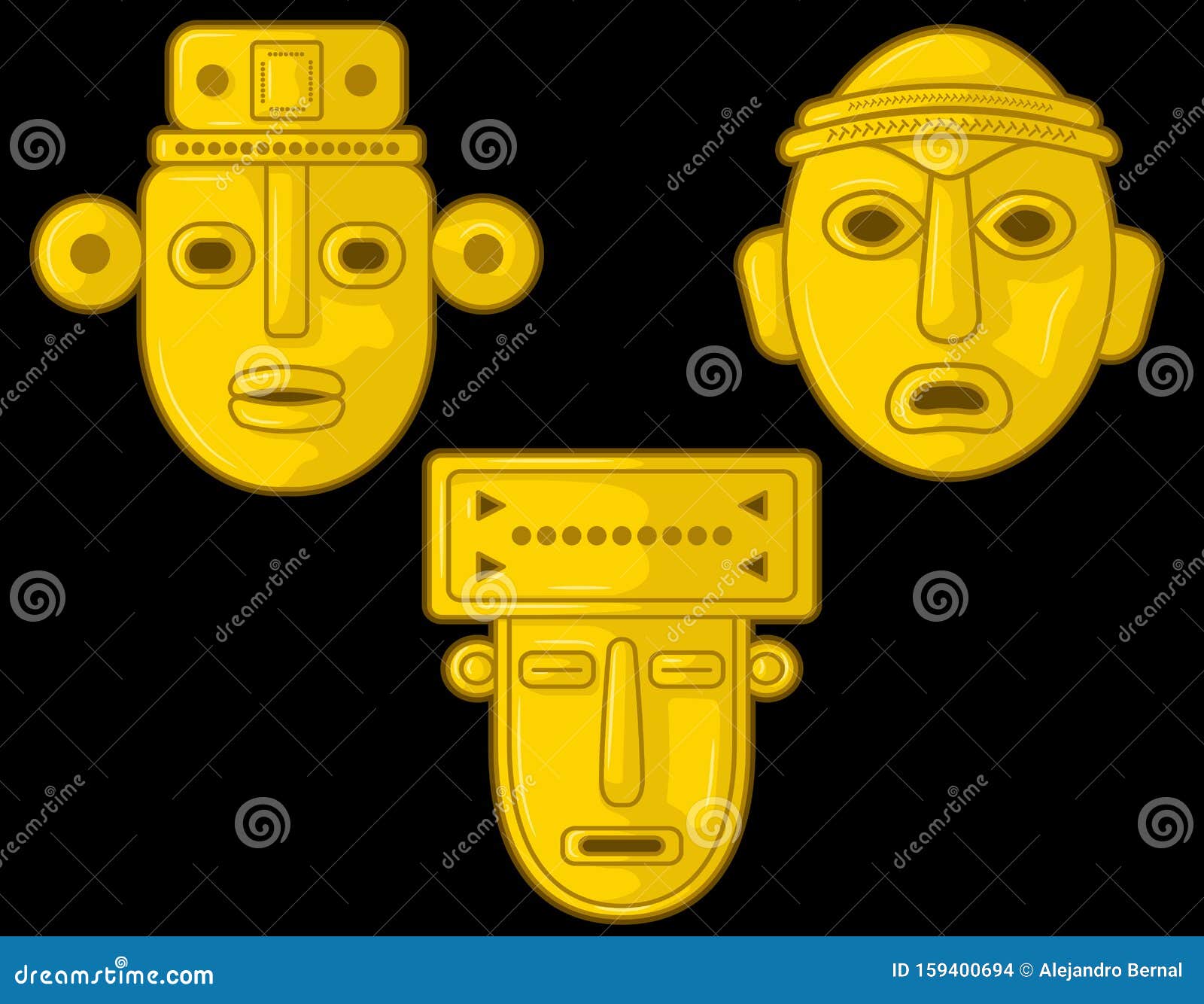 ancient colombia calima culture face figures