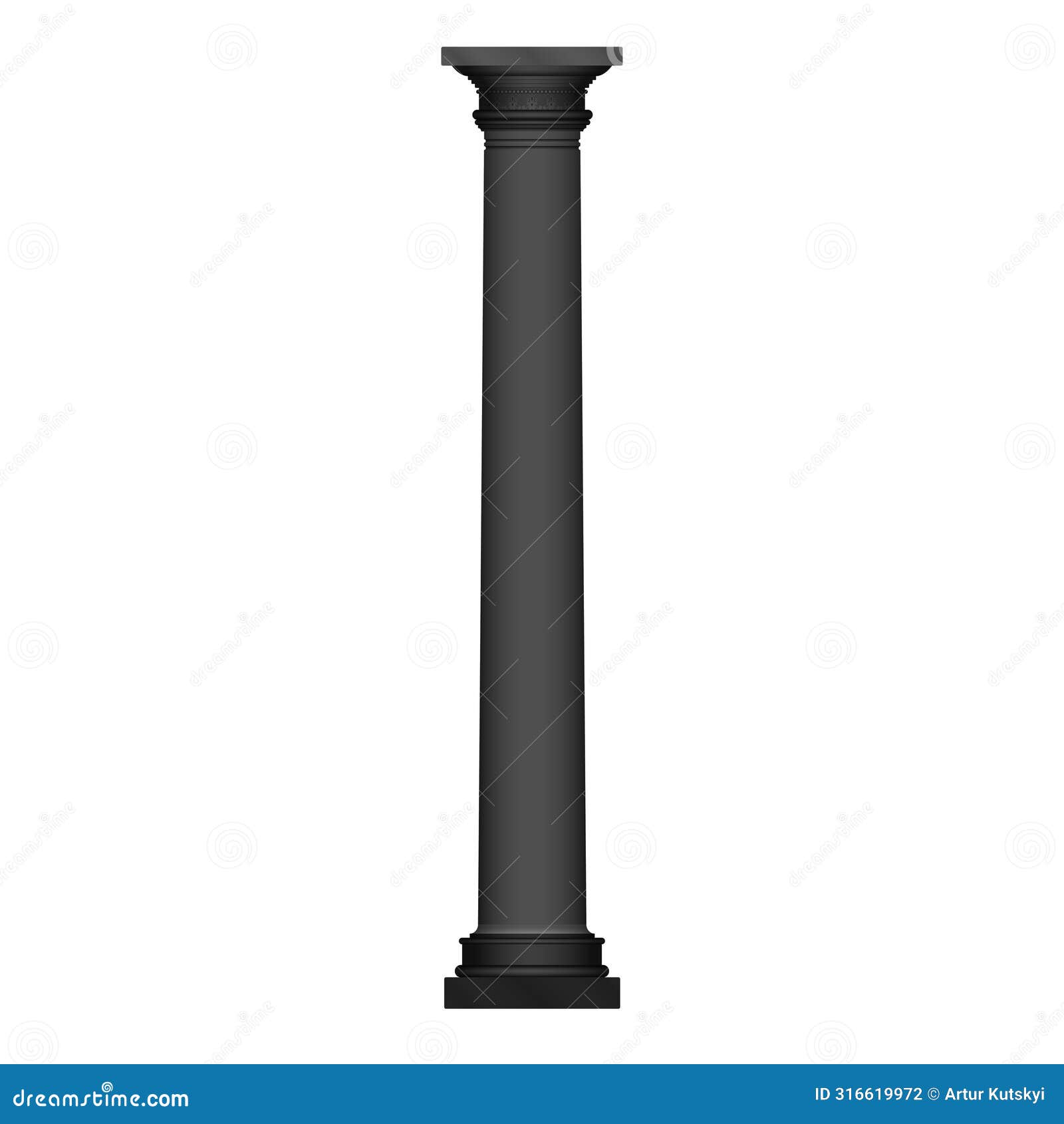 ancient column black glyph icon, old silhouette of greek or roman building decoration