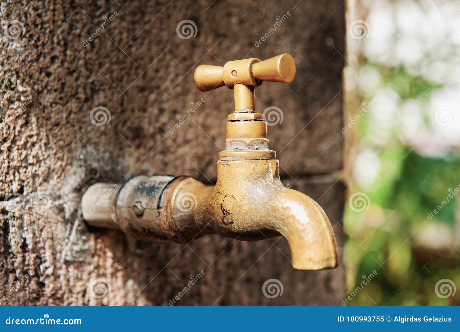 Ancient copper water tap stock image. Image of close 100993755