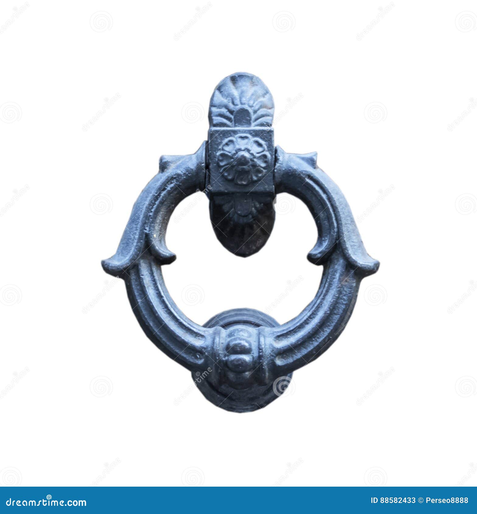 Ancient Door Knocker Isolated on White Background. Stock Image Image
