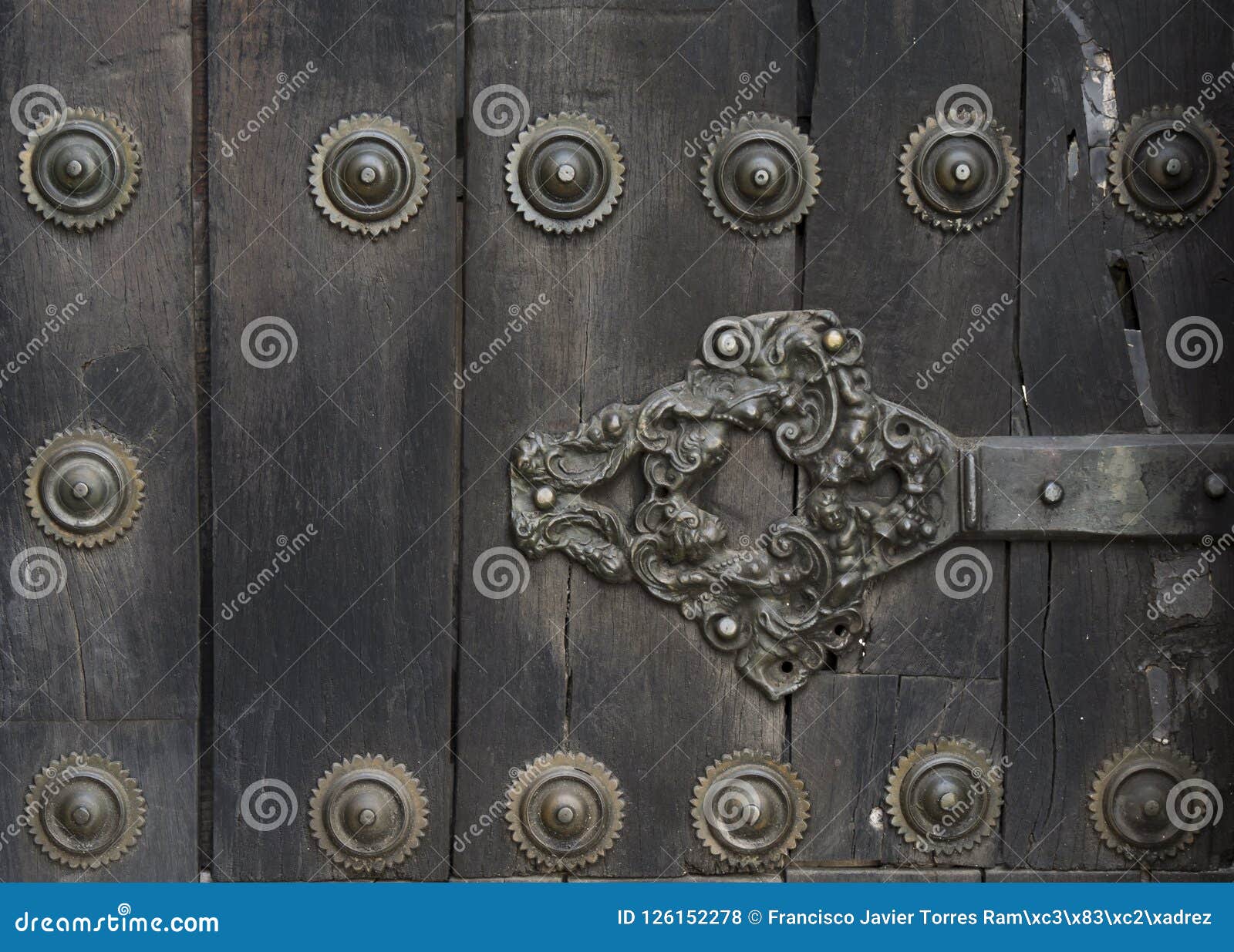 Ancient Door of Medieval Castle Stock Photo - Image of doorknob