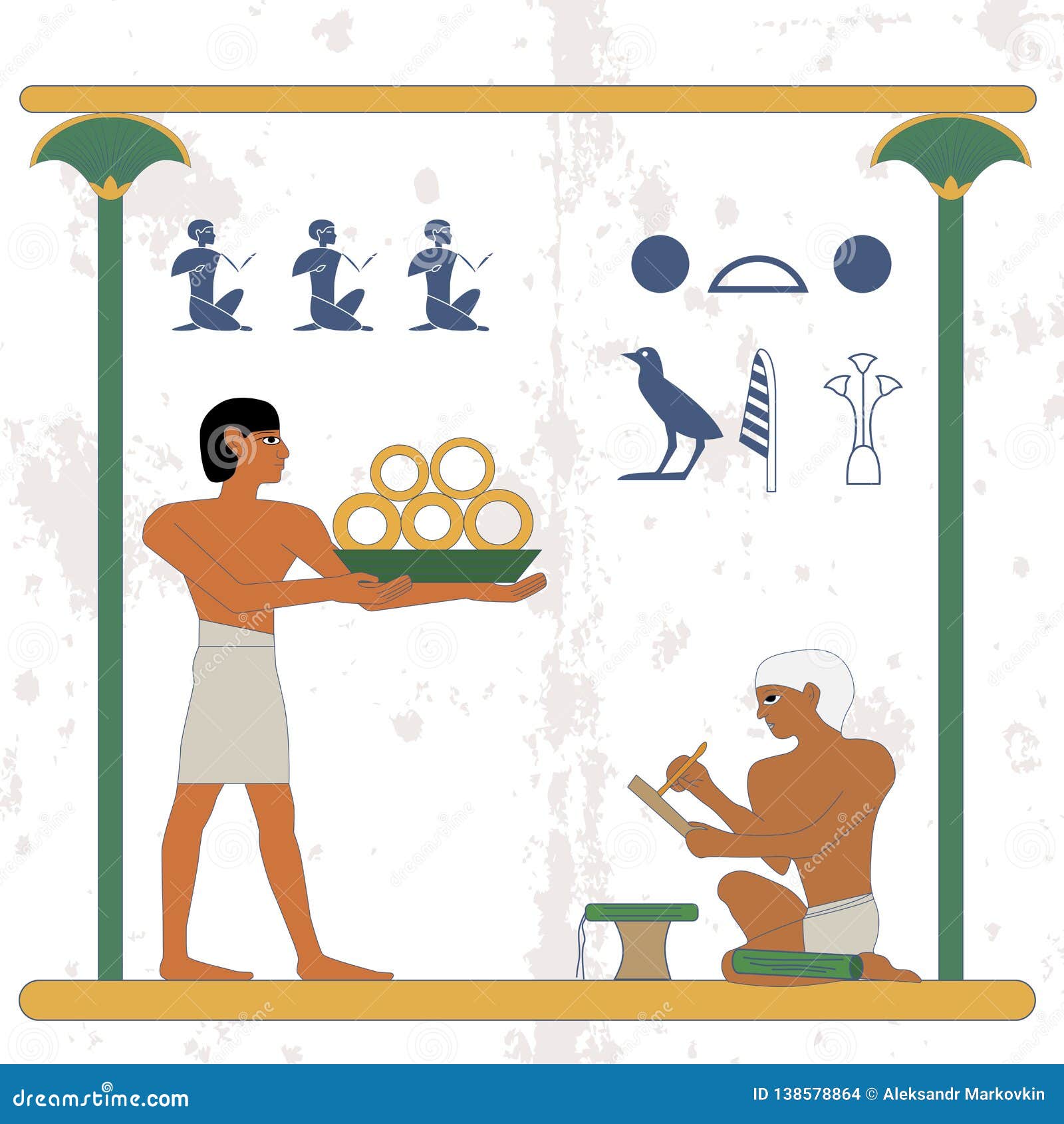 Nền tảng Ai Cập cổ đại với những bí ẩn khó lường luôn thu hút sự tò mò của con người. Kết hợp với nhà văn phòng vàng và người hầu, những bức hình ảnh chắc chắn sẽ khiến bạn bồi hồi và đắm mình trong không gian cổ đại đầy kỳ bí.