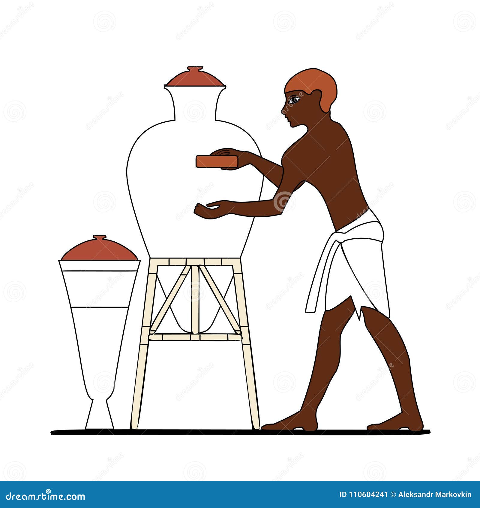 Ancient Egypt Ceramist at Work Stock Vector Illustration of ankh