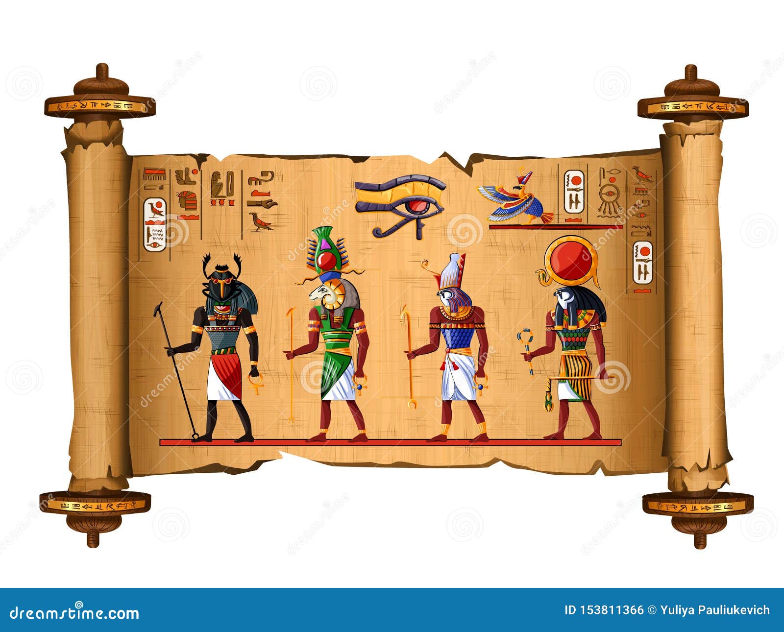 Ancient Egypt Papyrus Scroll Cartoon Vector | CartoonDealer.com #153811366