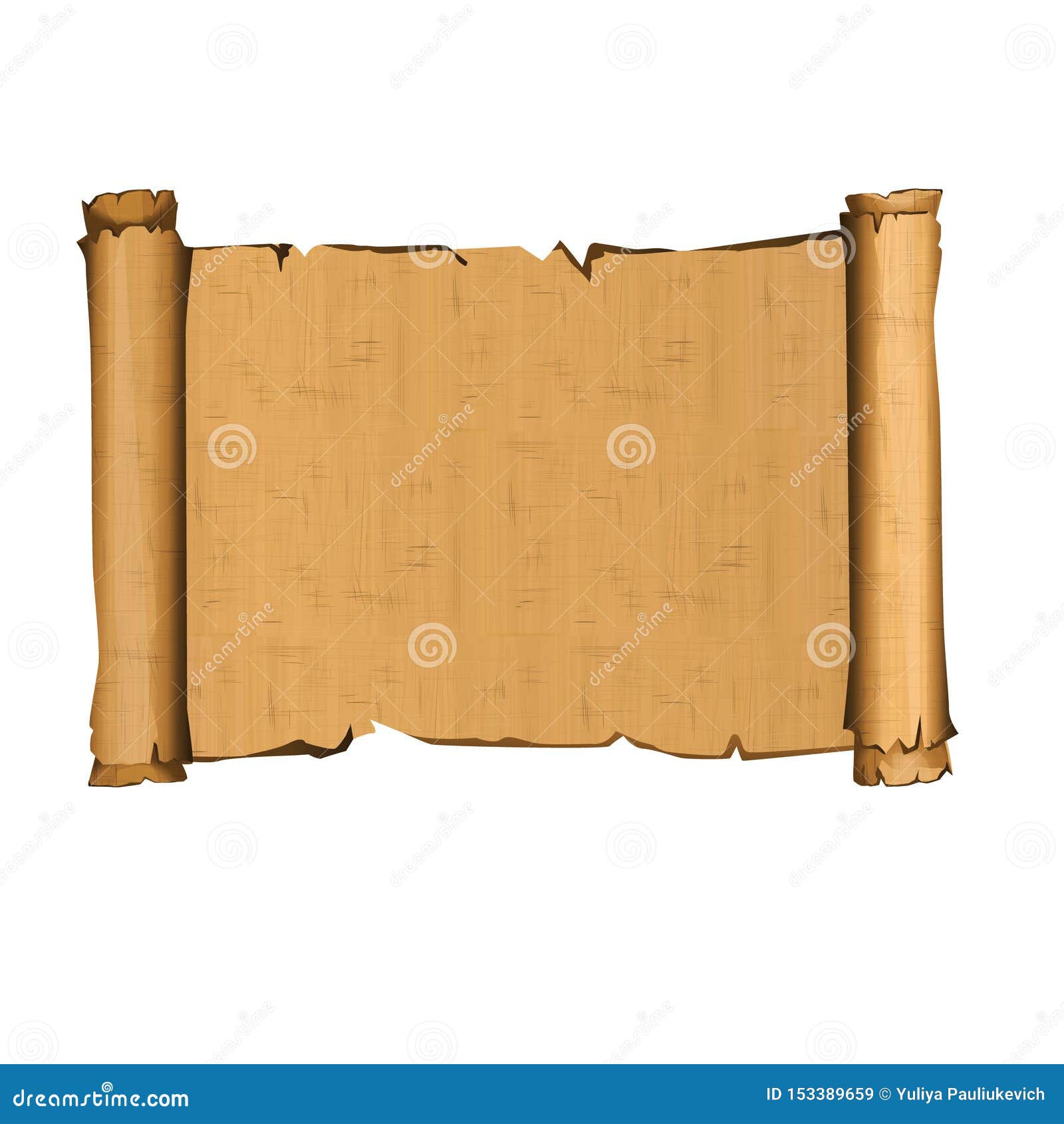 Ancient Egypt Papyrus Scroll With Wooden Rod Stock Vector