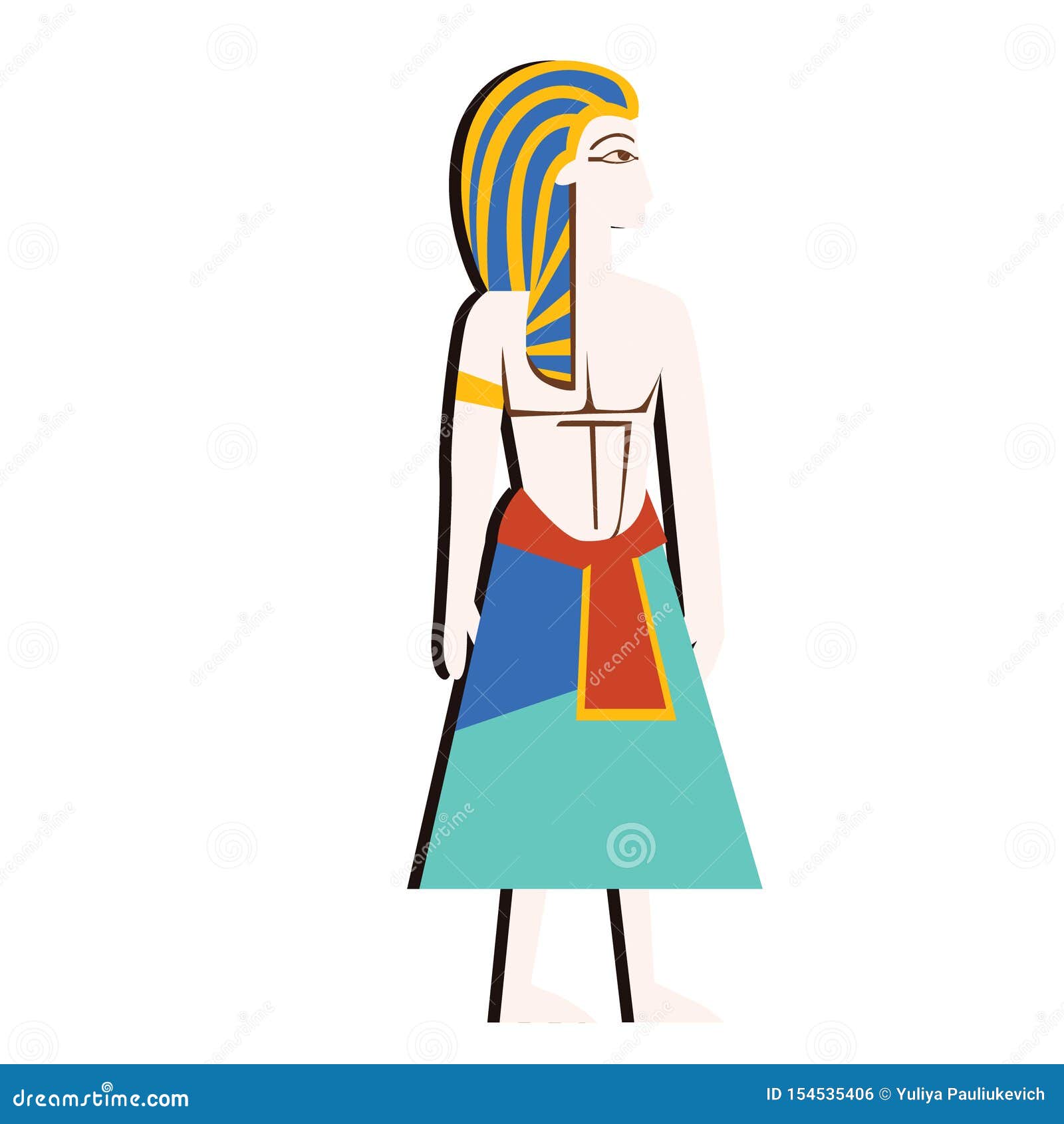 Ancient Egypt Wall Art Or Mural Cartoon Vector Stock