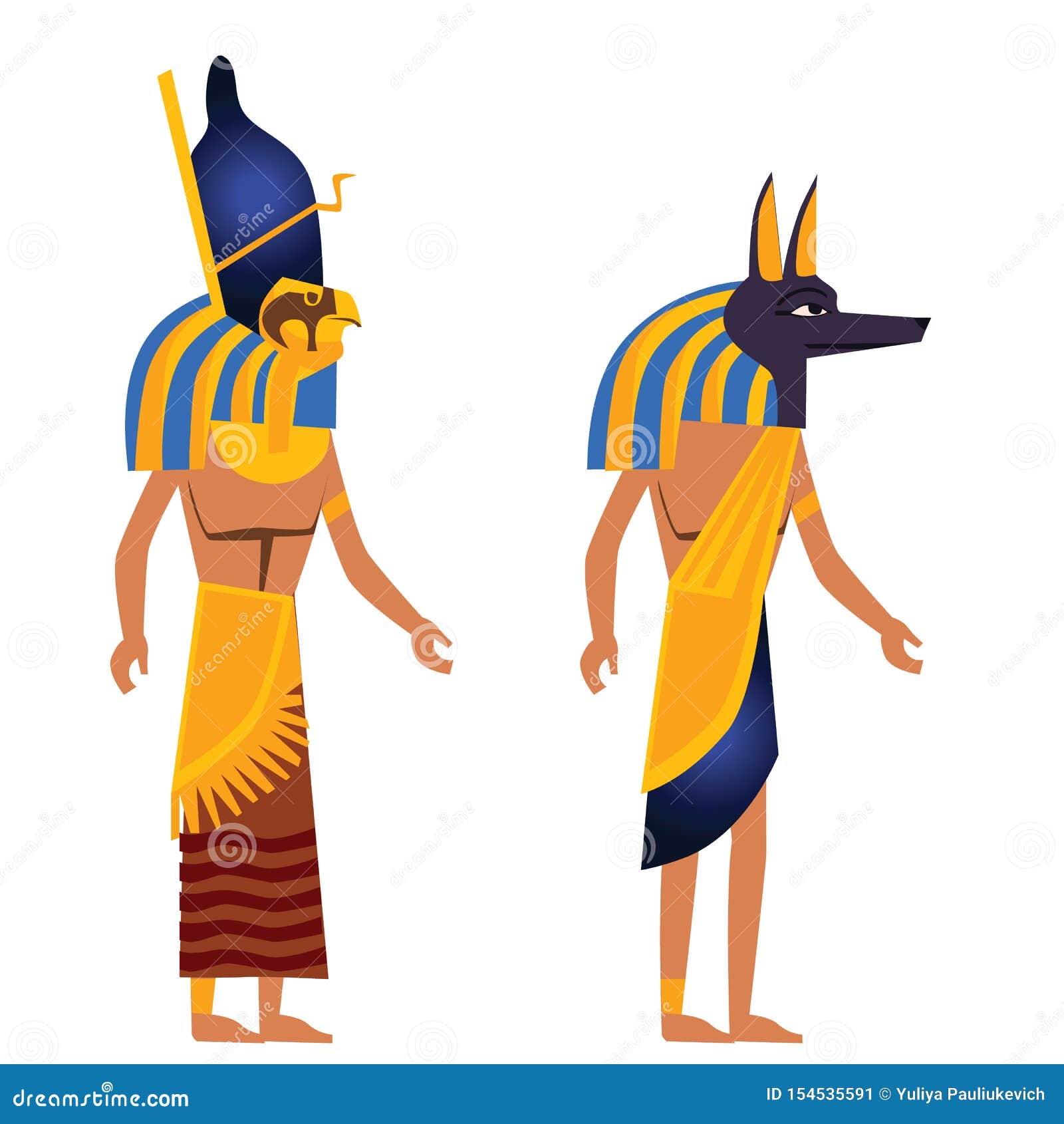 Ancient Egypt Wall Art Or Mural Cartoon Vector Stock