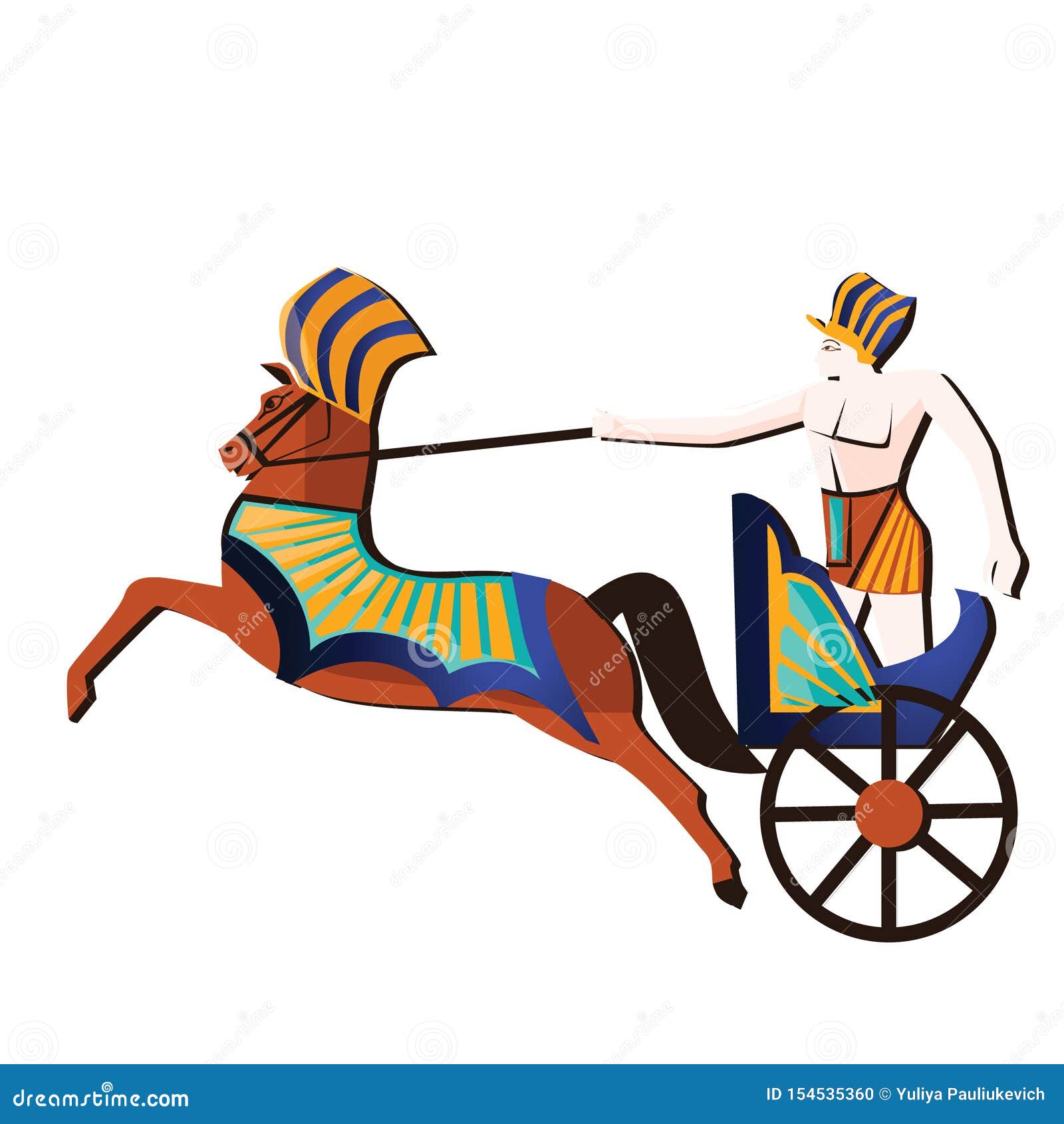 Ancient Egypt Wall Art Or Mural Cartoon Vector Stock