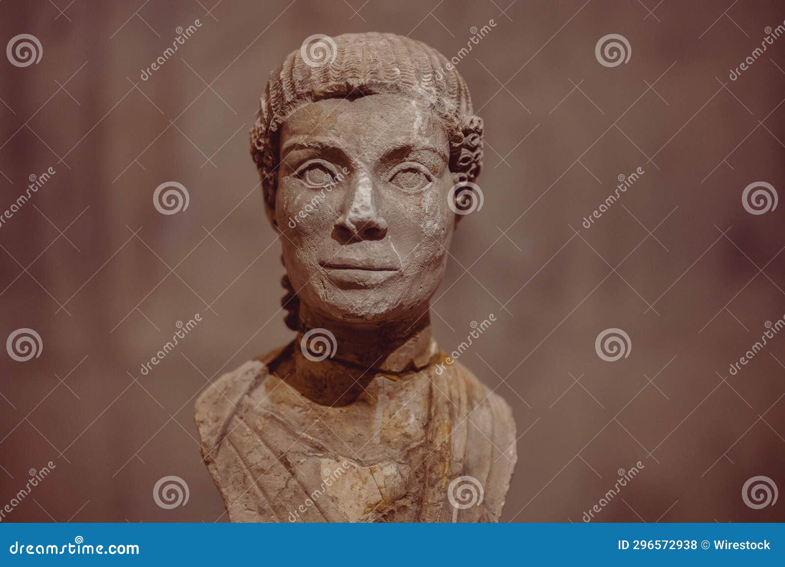 Ancient Egyptian Artifact Sculpture on Display in a Museum, in Cairo