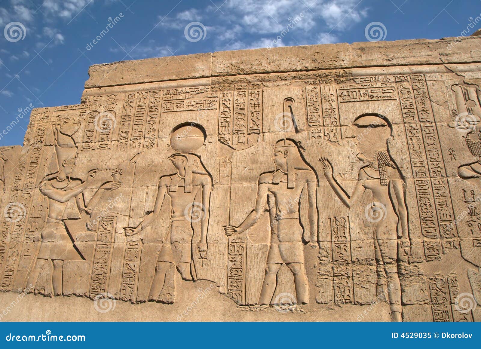 Ancient Egyptian Basrelief on the Wall Stock Image Image of pharaoh