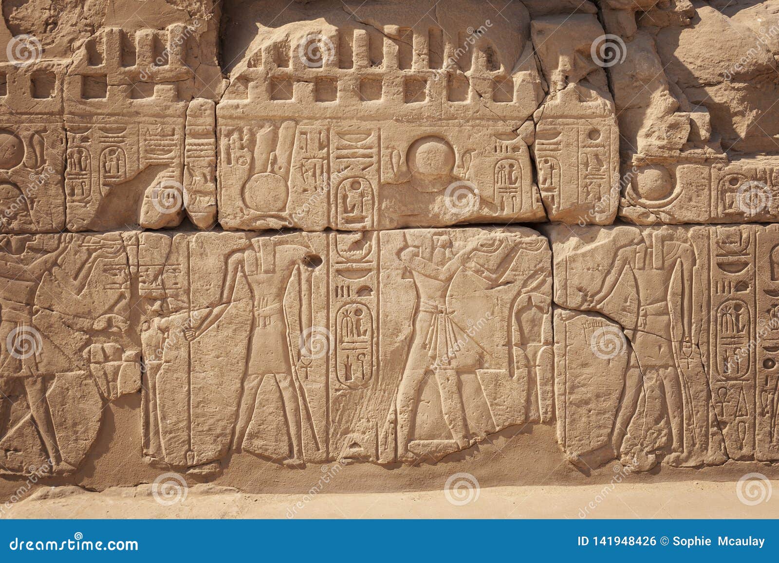 Ancient Egyptian Carvings in Karnak Luxor Stock Photo Image of