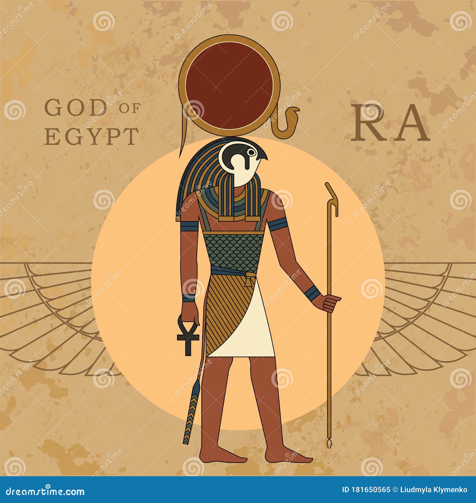 The Ancient Egyptian God Ra Stock Vector Illustration Of Historical Architecture 181650565