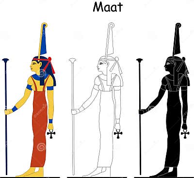 Ancient Egyptian Goddess - Maat Stock Vector - Illustration of form ...