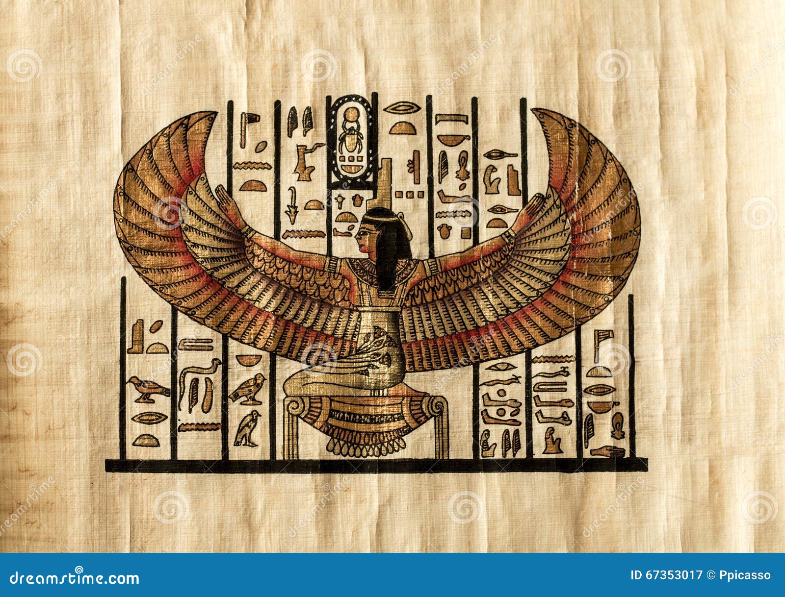 Ancient Egyptian parchment stock image. Image of jackal 67353017