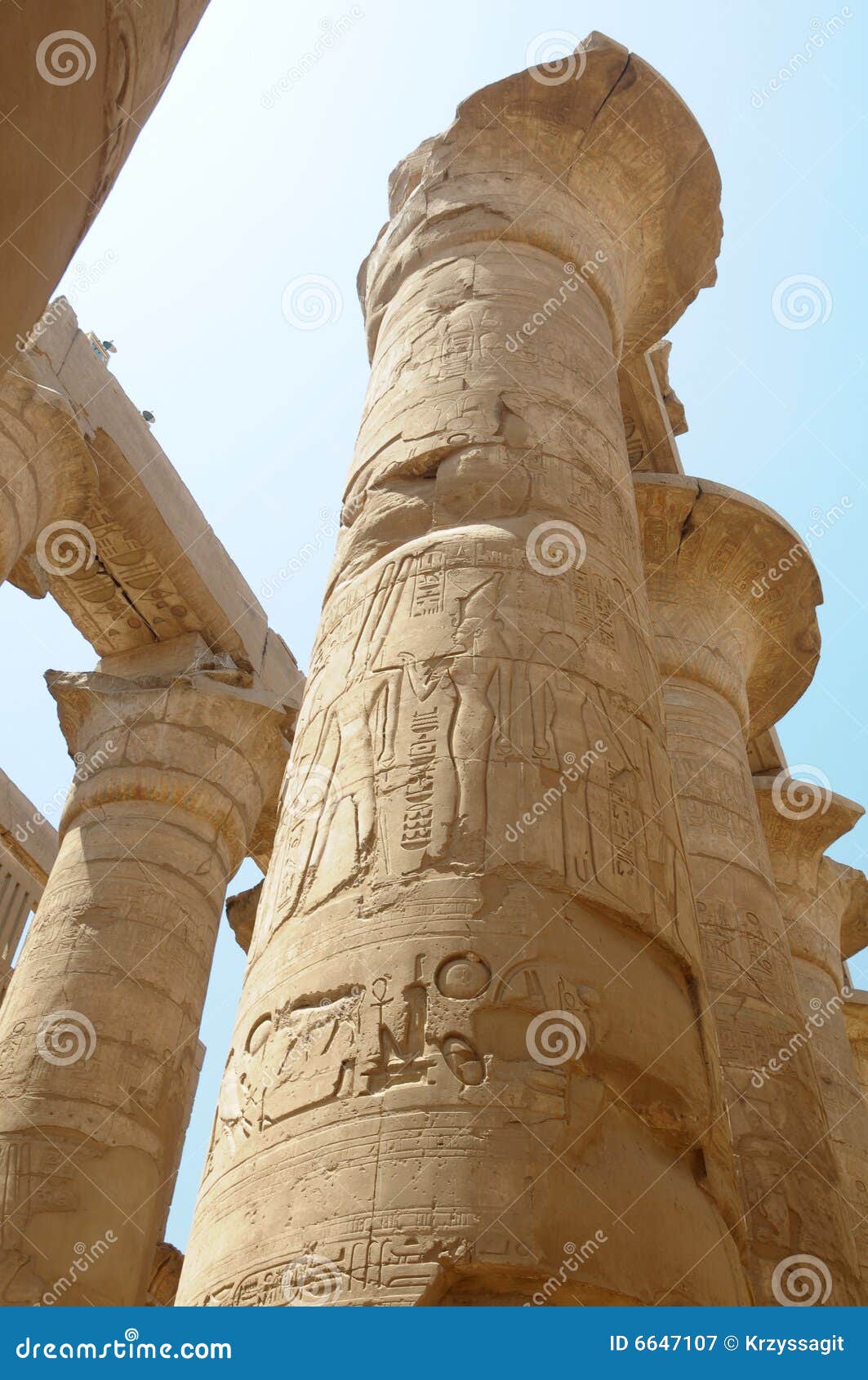 Ancient Egyptian pillars stock image. Image of ancient 6647107