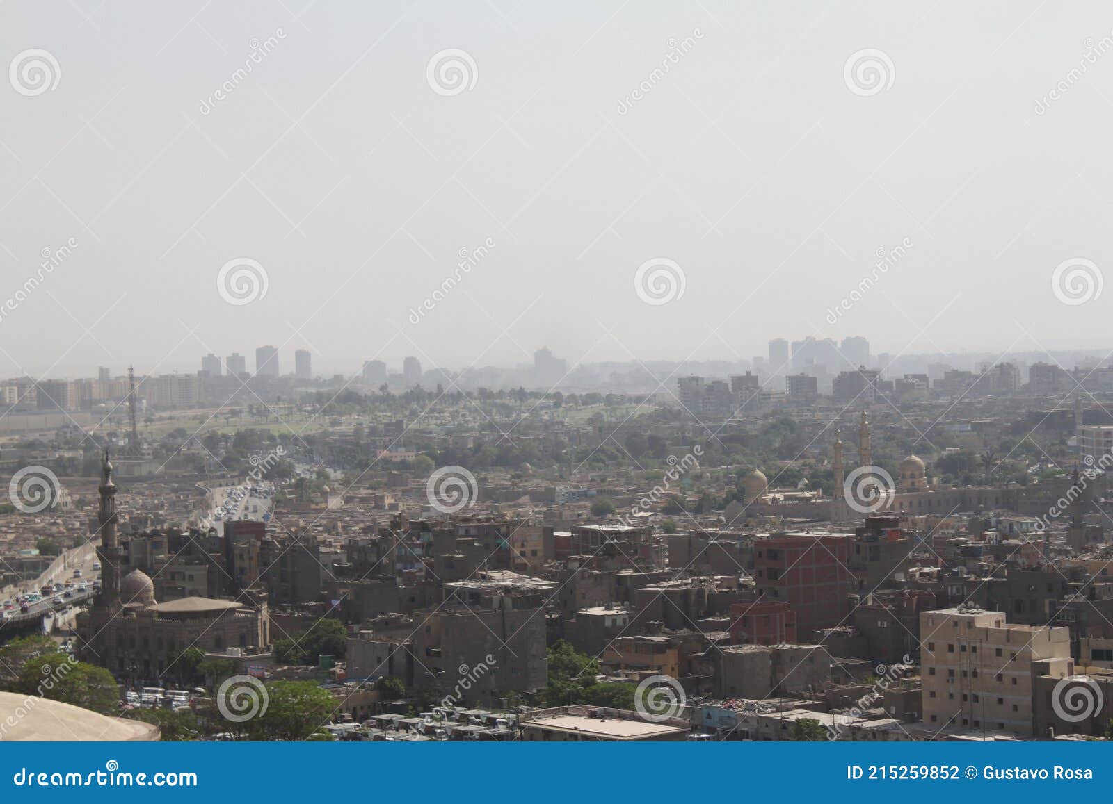 egyptian panomaric view from cairo citadel, egypt.
