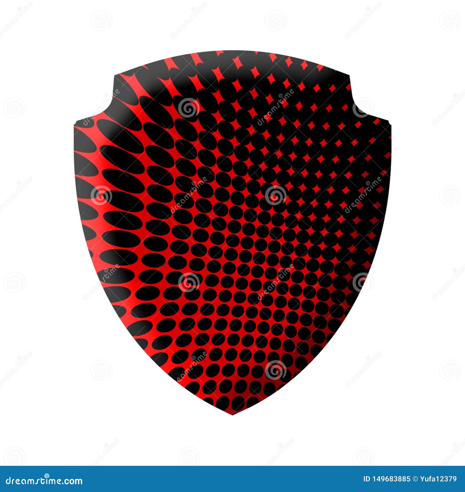 Ancient Fantasy Shield On Isolated White Background Concept