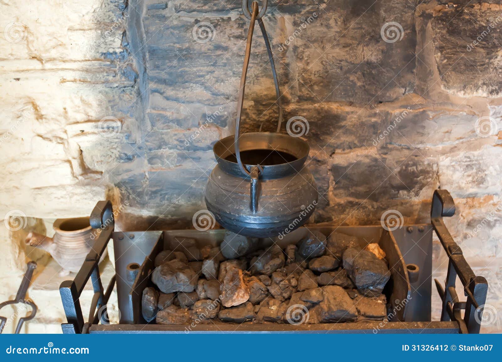 ancient fireplace details