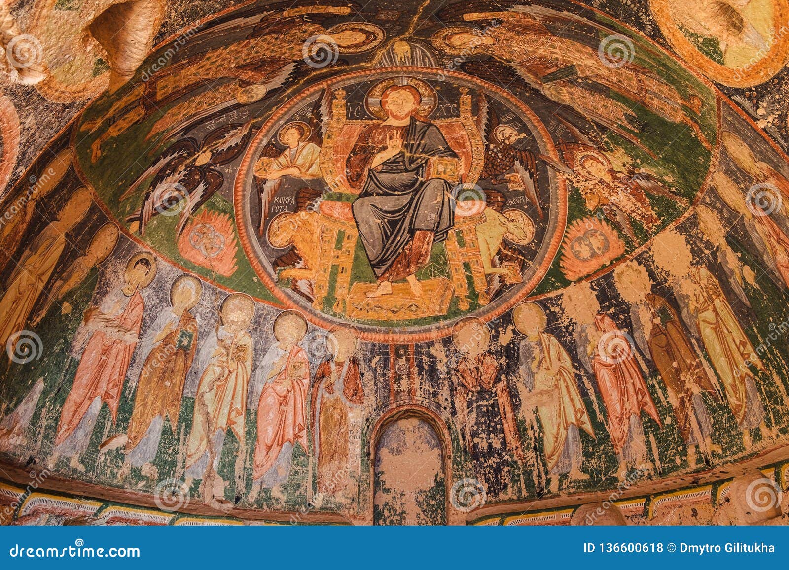Ancient Fresco in Christian Church in Cappadocia, Turkey Editorial ... - Ancient Fresco Christian Church CappaDocia Turkey Goreme April Cave Rose Valley Mountain LanDscape Travel 136600618