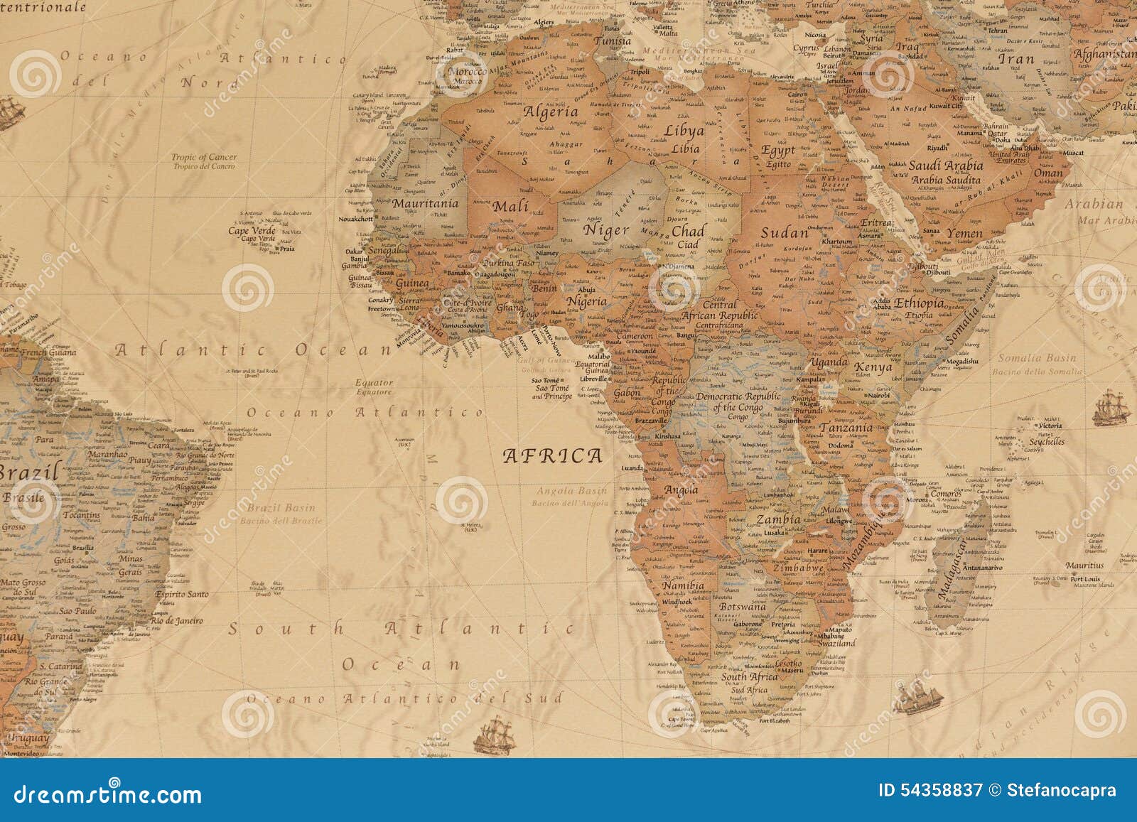 ancient geographic map of africa