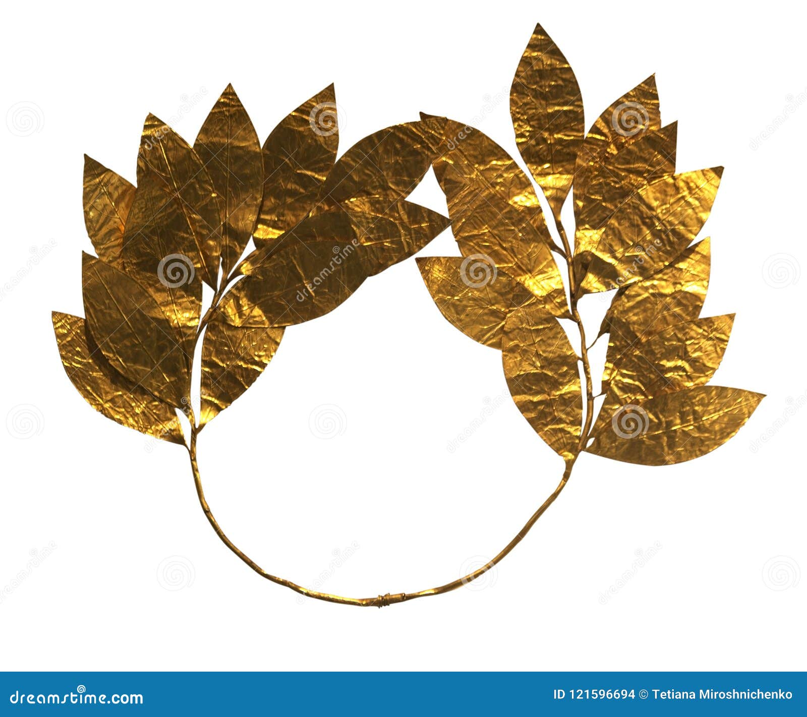 Ancient Golden Laurel Wreath at the Head Stock Photo Image of revers