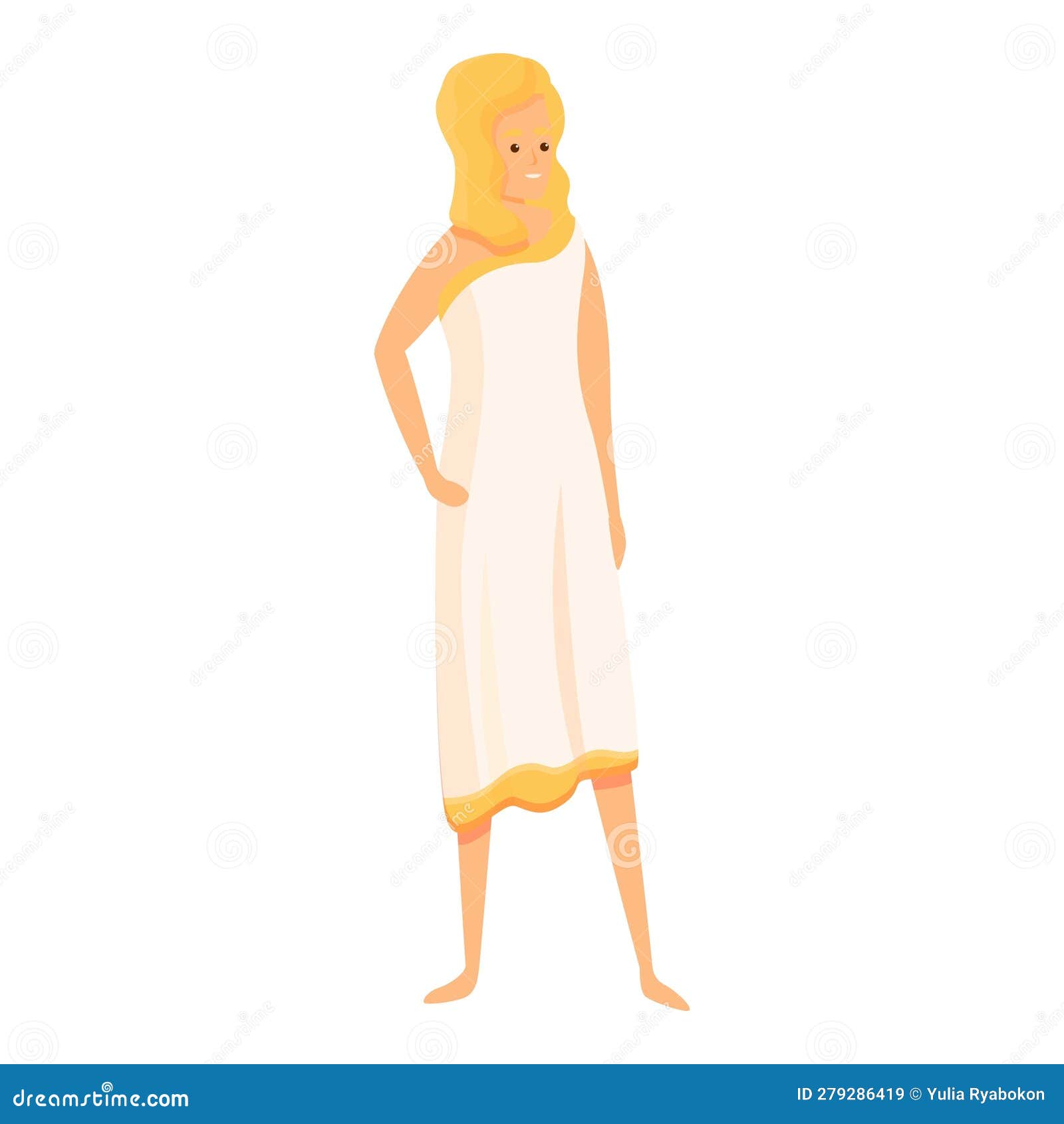 Ancient Greece Cute Woman Icon Cartoon . Greek Vase Stock Illustration ...