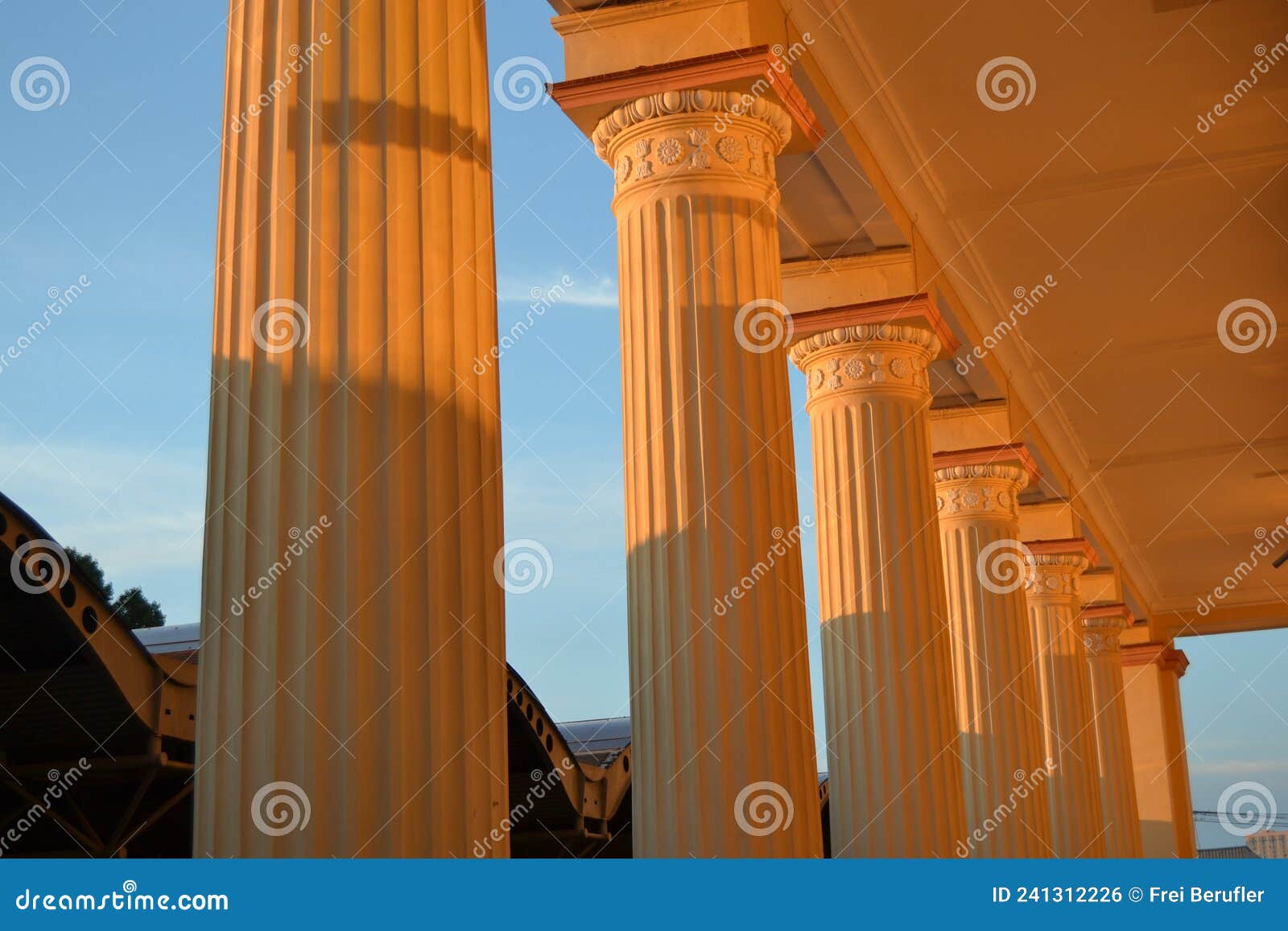 Ancient Greek Columns Art at Sunset Stock Photo Image of historical