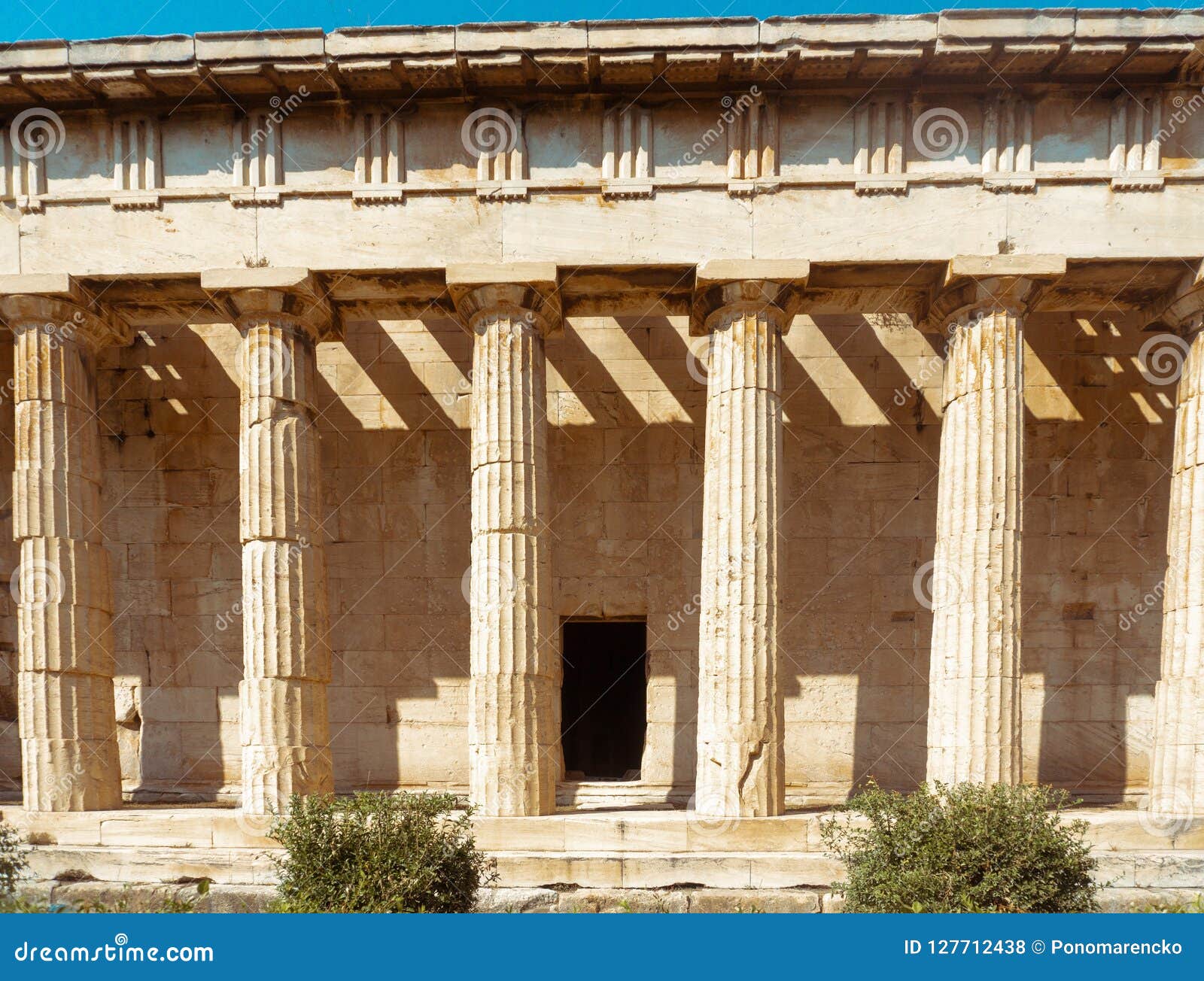 Ancient Greek columns stock photo. Image of history 127712438