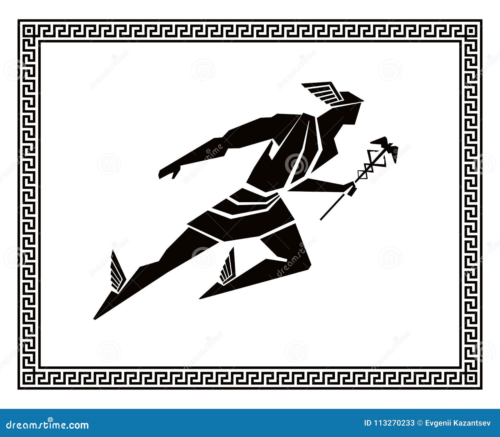 Flying Hermes In The Greek Frame Vector Drawing Stock Vector Illustration Of Olympian Traditional Flying Hermes In The Greek Frame Vector Drawing Stock Vector Illustration Of Olympian Traditional