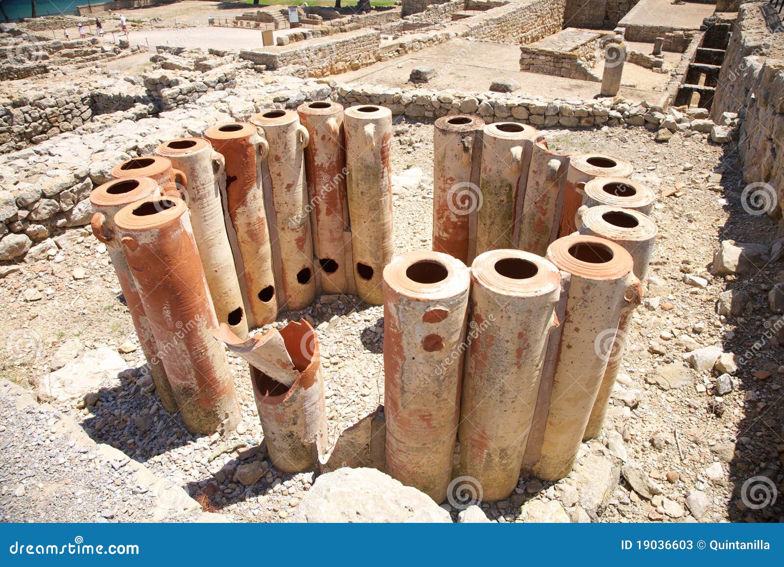 Ancient greek jars stock image. Image of village, spain 19036603