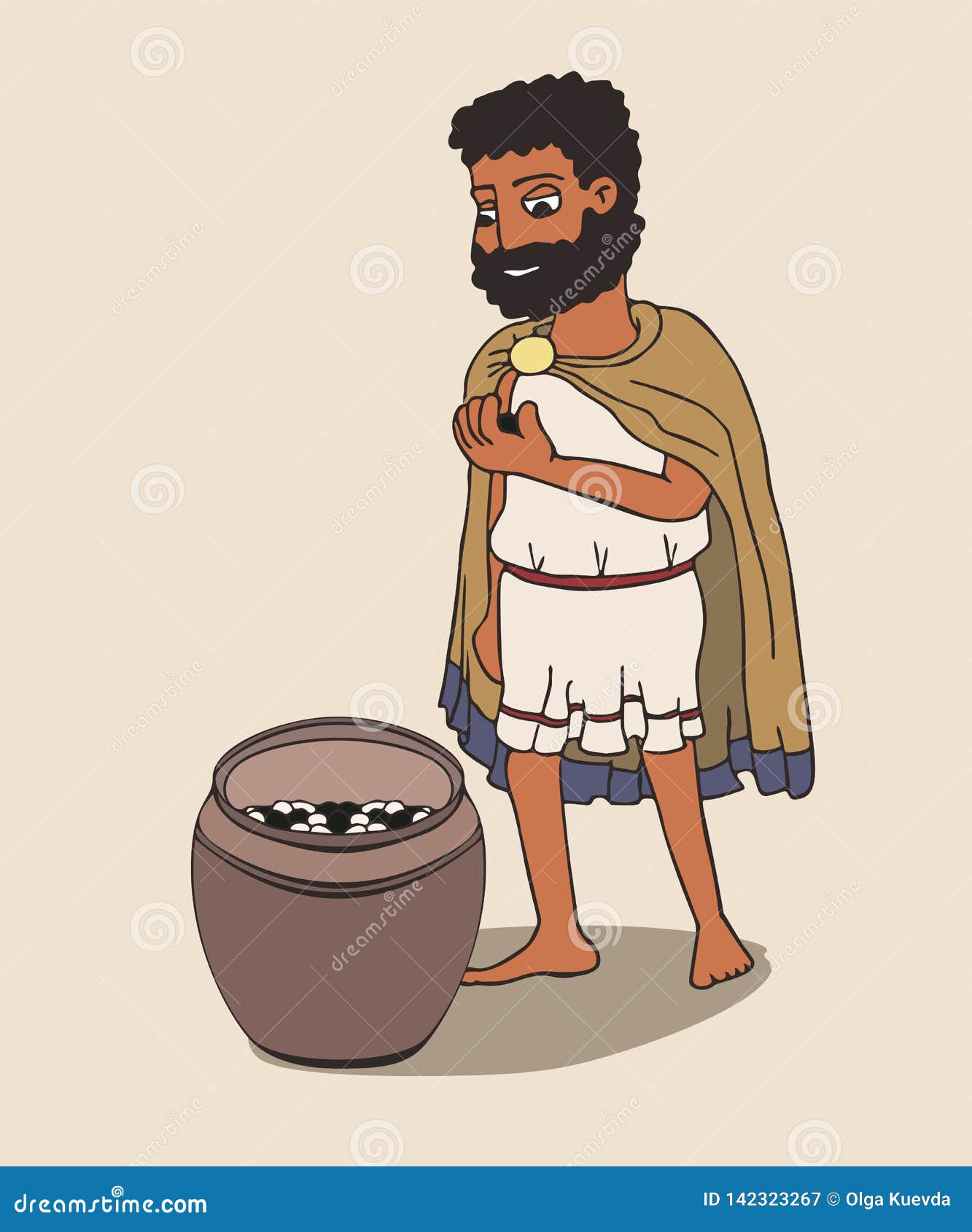 Ancient Greek Man Going To Vote with Pebble Stock Vector - Illustration of history, choice: 142323267 Ancient Greek Man Going To Vote with Pebble Stock Vector - Illustration of history, choice: 142323267