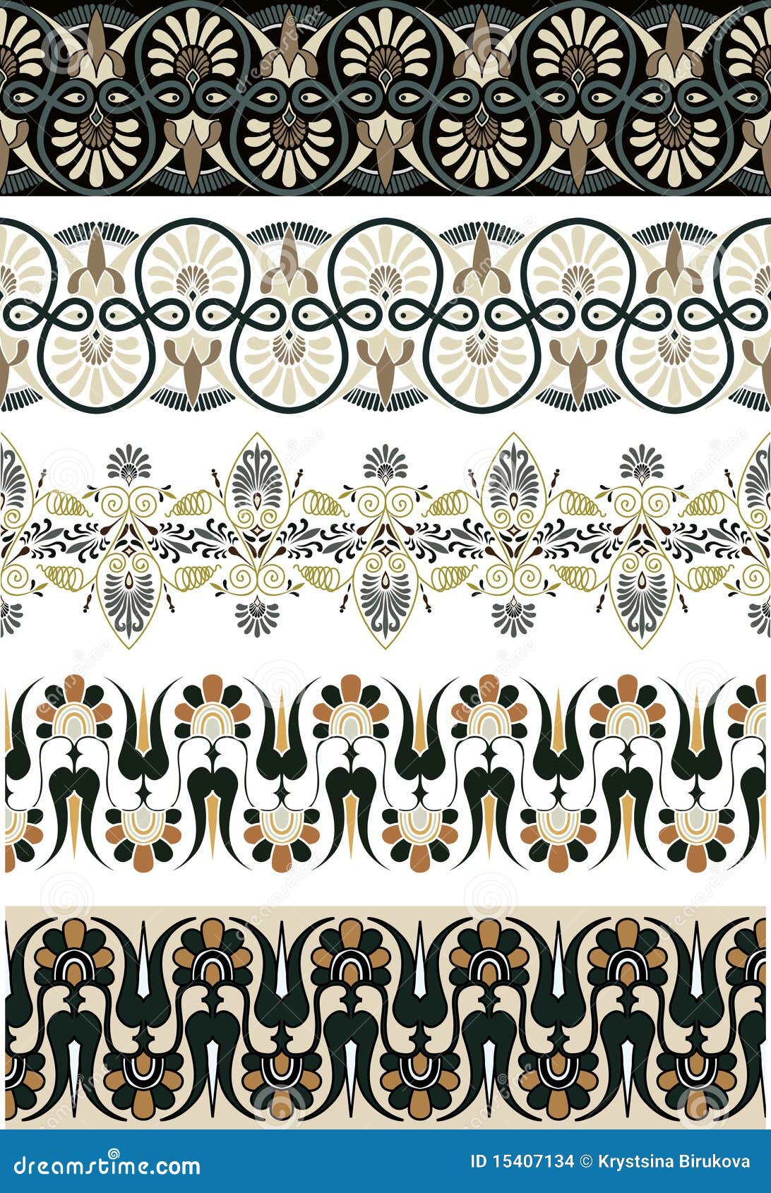 Ancient Greek Ornament Set for Design Stock Vector Illustration of