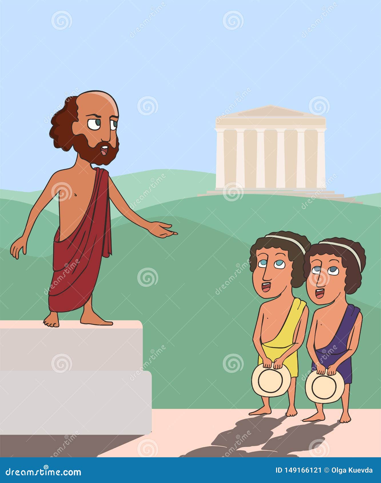 Ancient Greek People Listening To Orator Cartoon Stock Vector -  Illustration of speech, speaking: 149166121