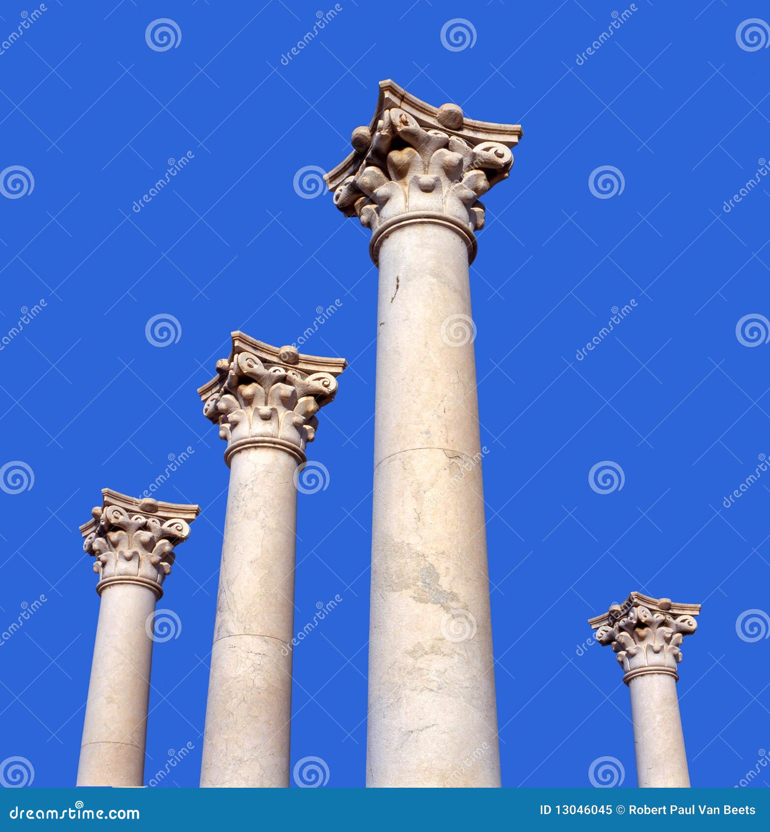 Ancient greek pillars stock image. Image of culture, blue 13046045