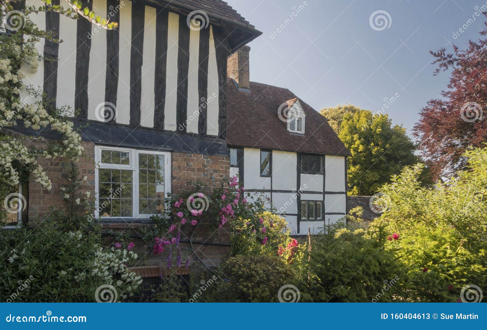 Ancient Half Timbered Cottages Stock Image Image Of British