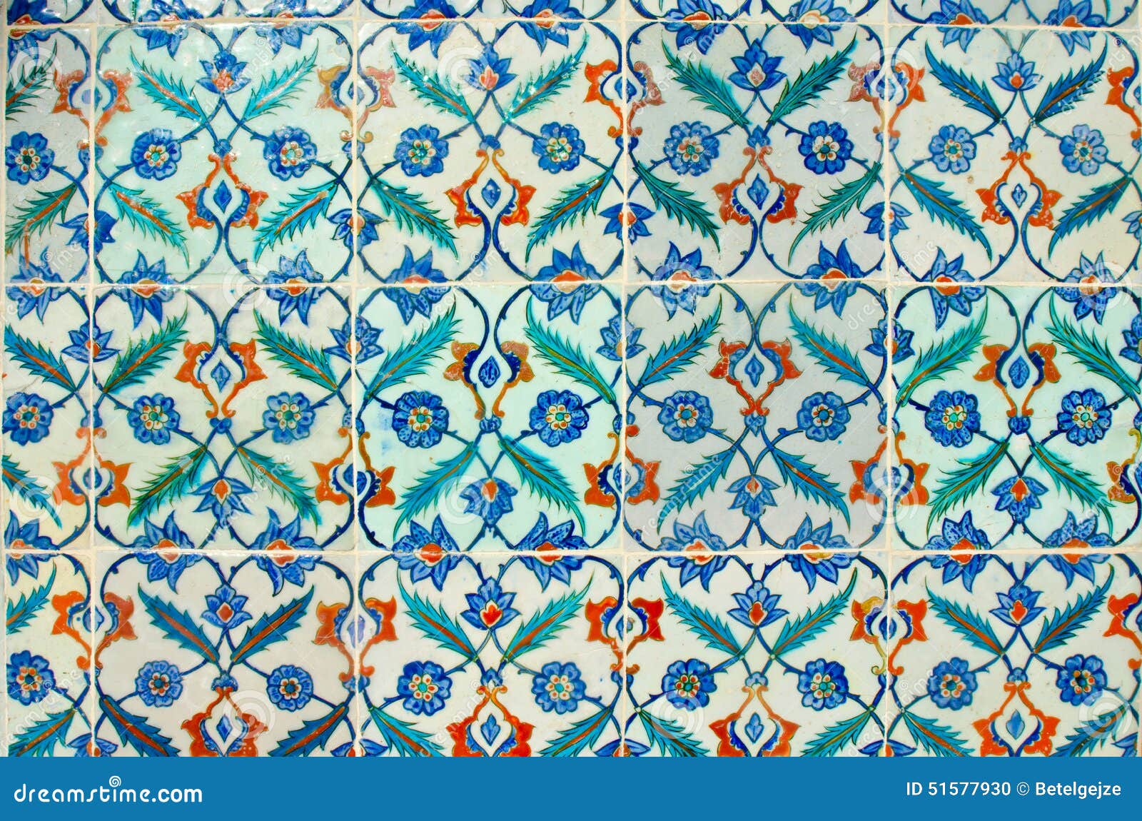 ancient hand made turkish - ottoman tiles in topkapi palace. turkey, istanbul. decorative background