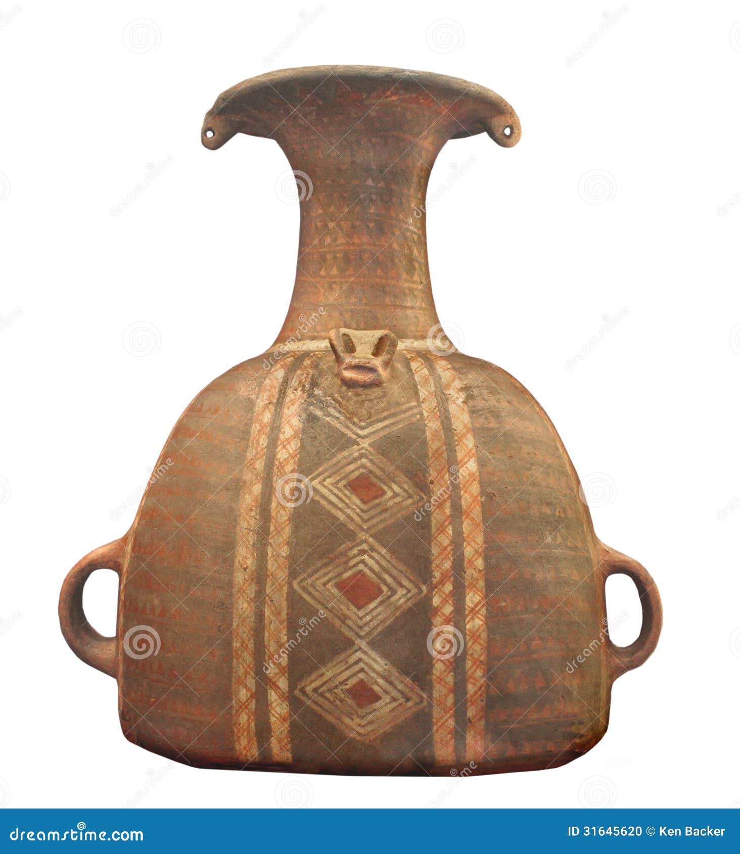 ancient inca pottery jar .