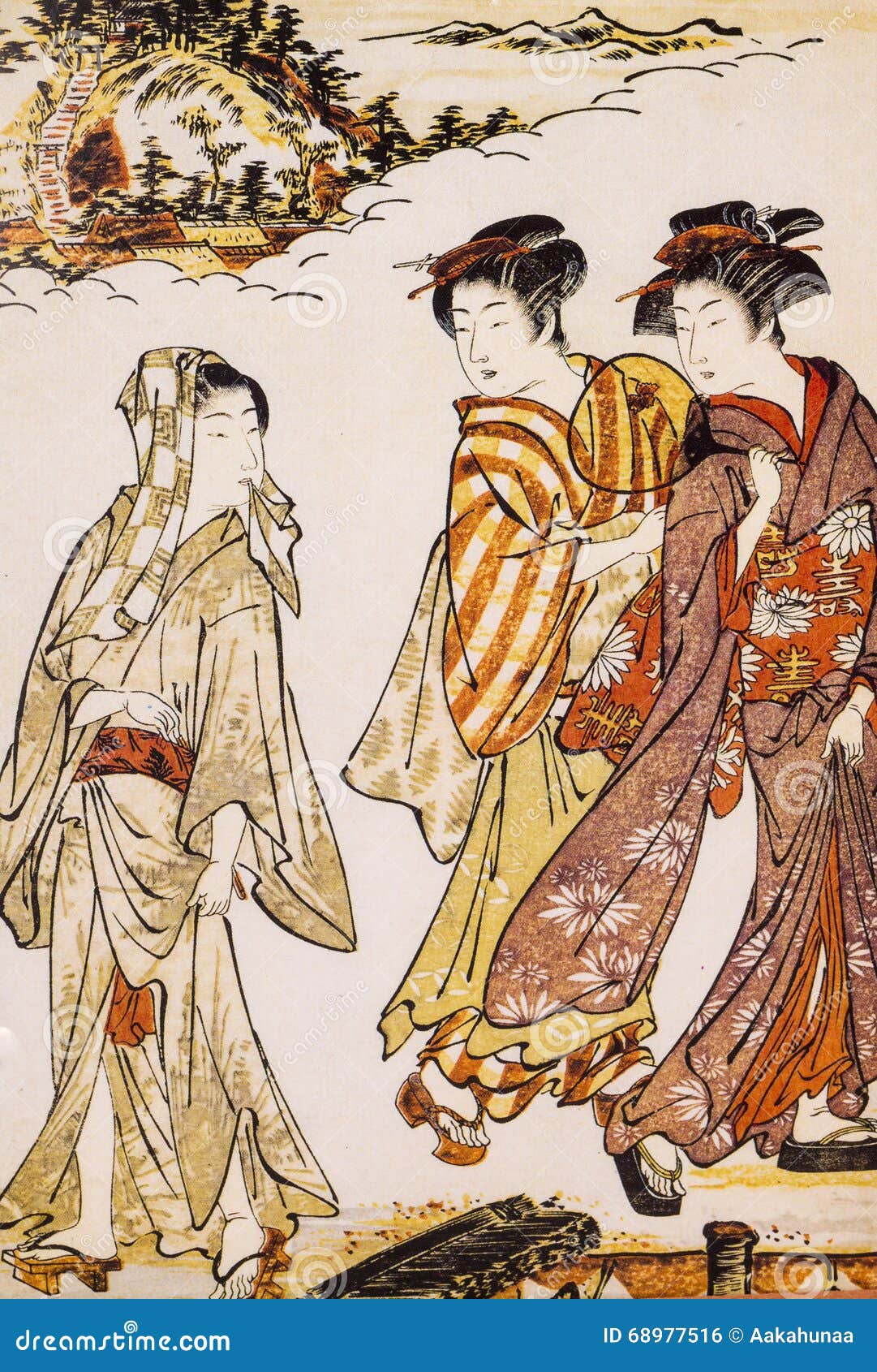 Ancient Japanese Traditional Dress Stock Photo - Image of ukiyo, beautiful:  68977516