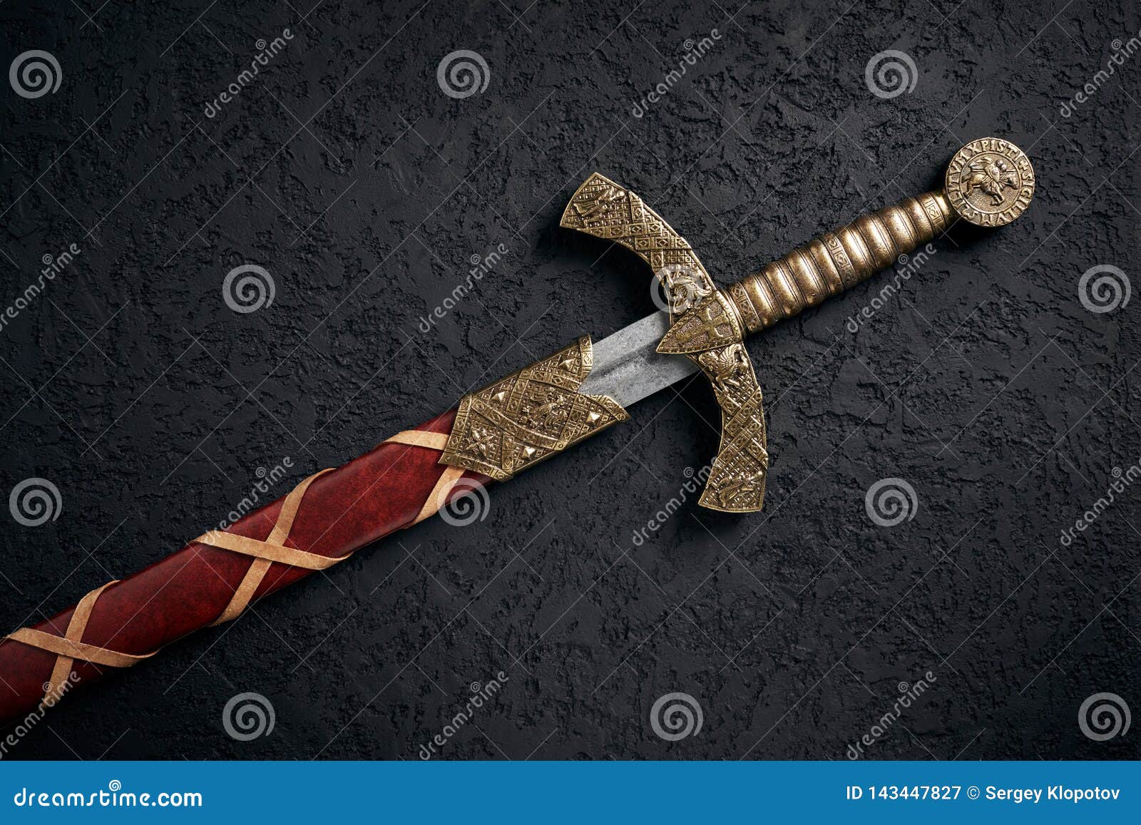 Ancient Knightly Sword of the Era of the Crusades in the Middle Ages Stock Image Image of