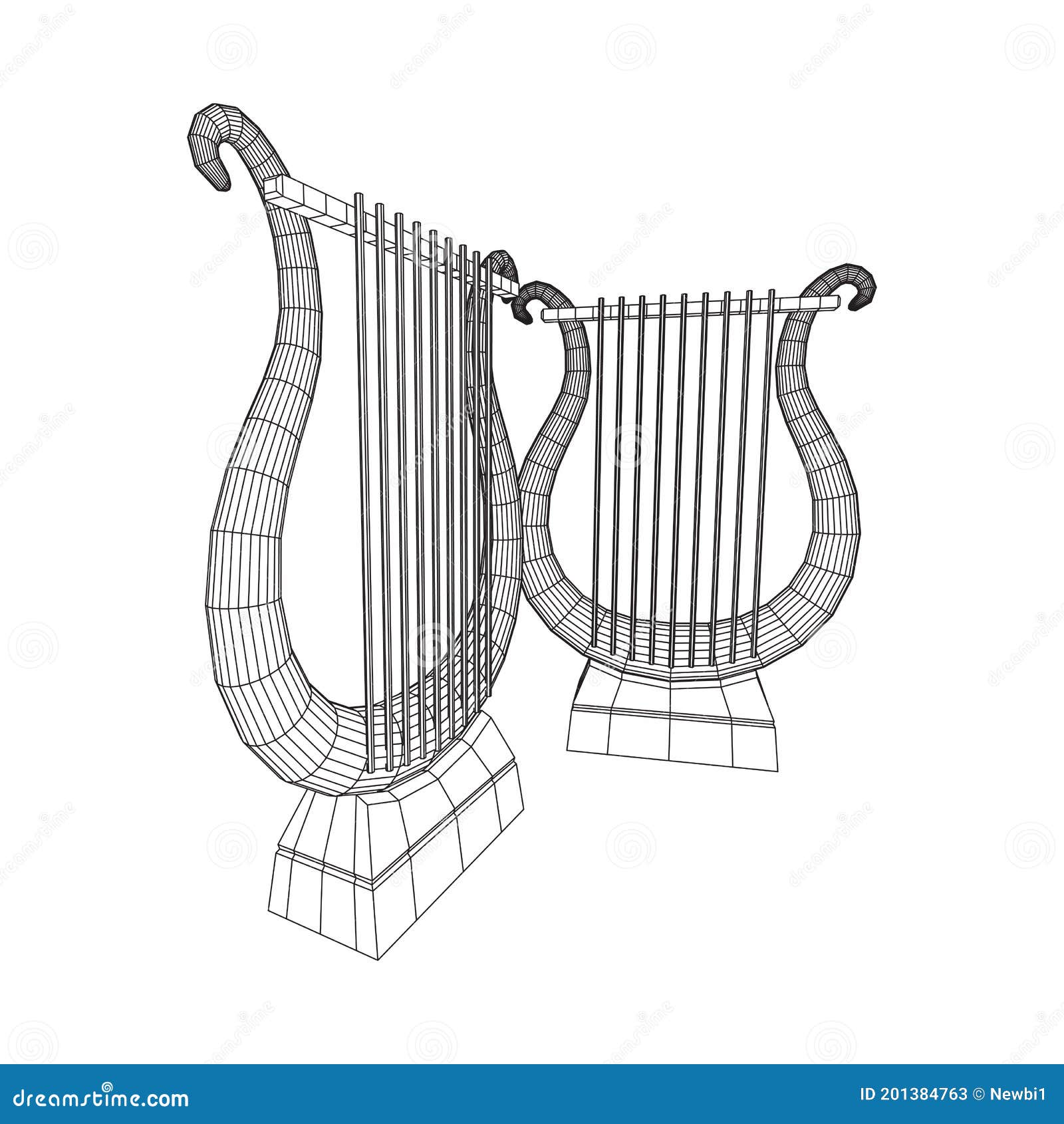 Ancient Lyre or Harp Musical Instrument Stock Vector - Illustration of ...