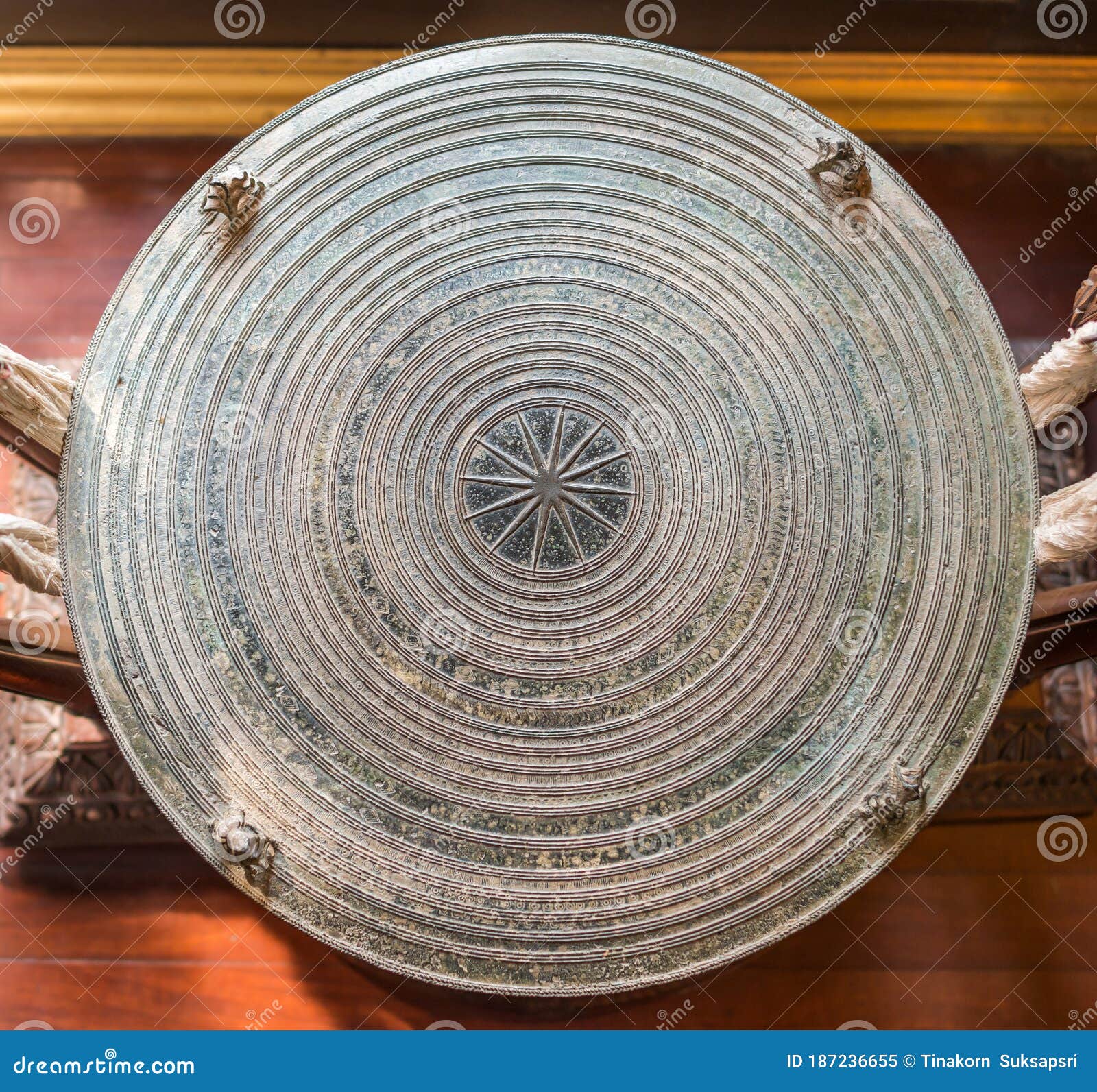 ancient magnificent bronze drum is known as frog drum or rain drum for ritual ceremonies built in the fifth century bc. in