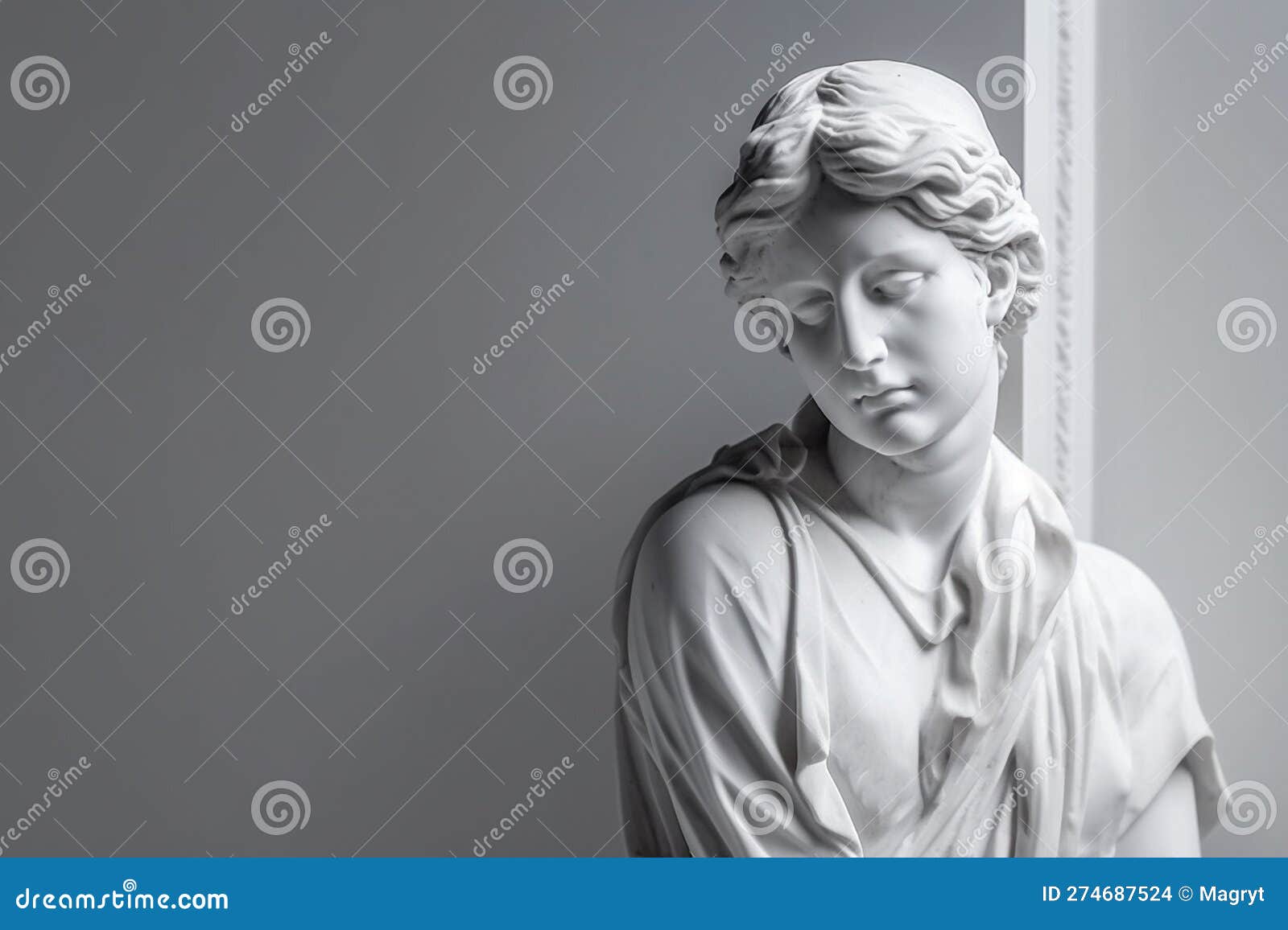 Vintage Plaster Bust - Female in Profile