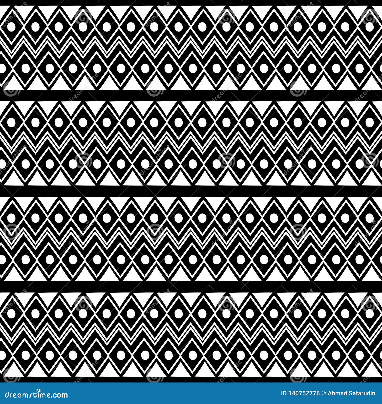 Ancient Maya Tribal Ethnic Seamless Pattern with Black and White Color ...