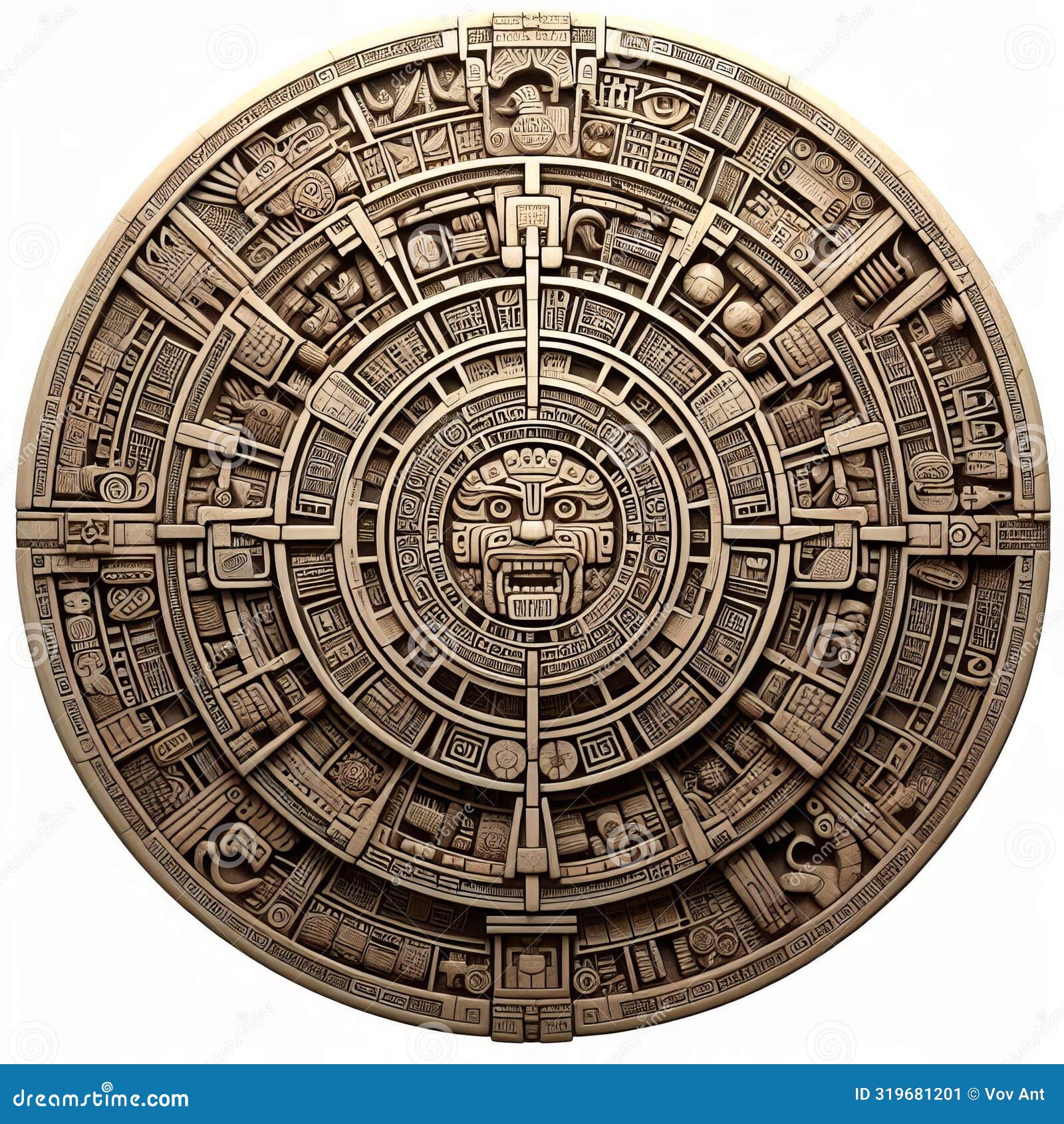 an ancient mayan calendar with intricate hieroglyphics