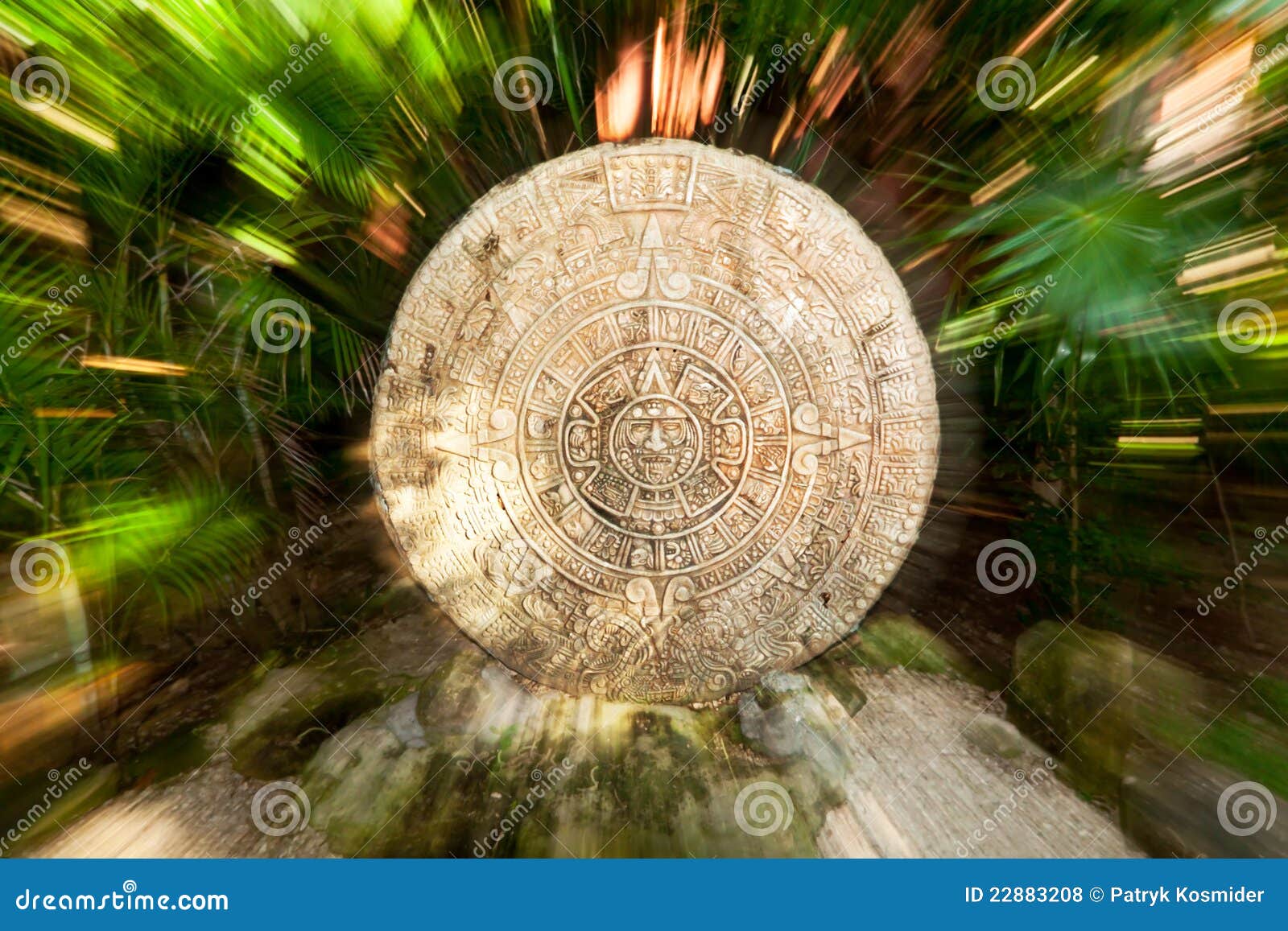 ancient mayan calendar in the jungle